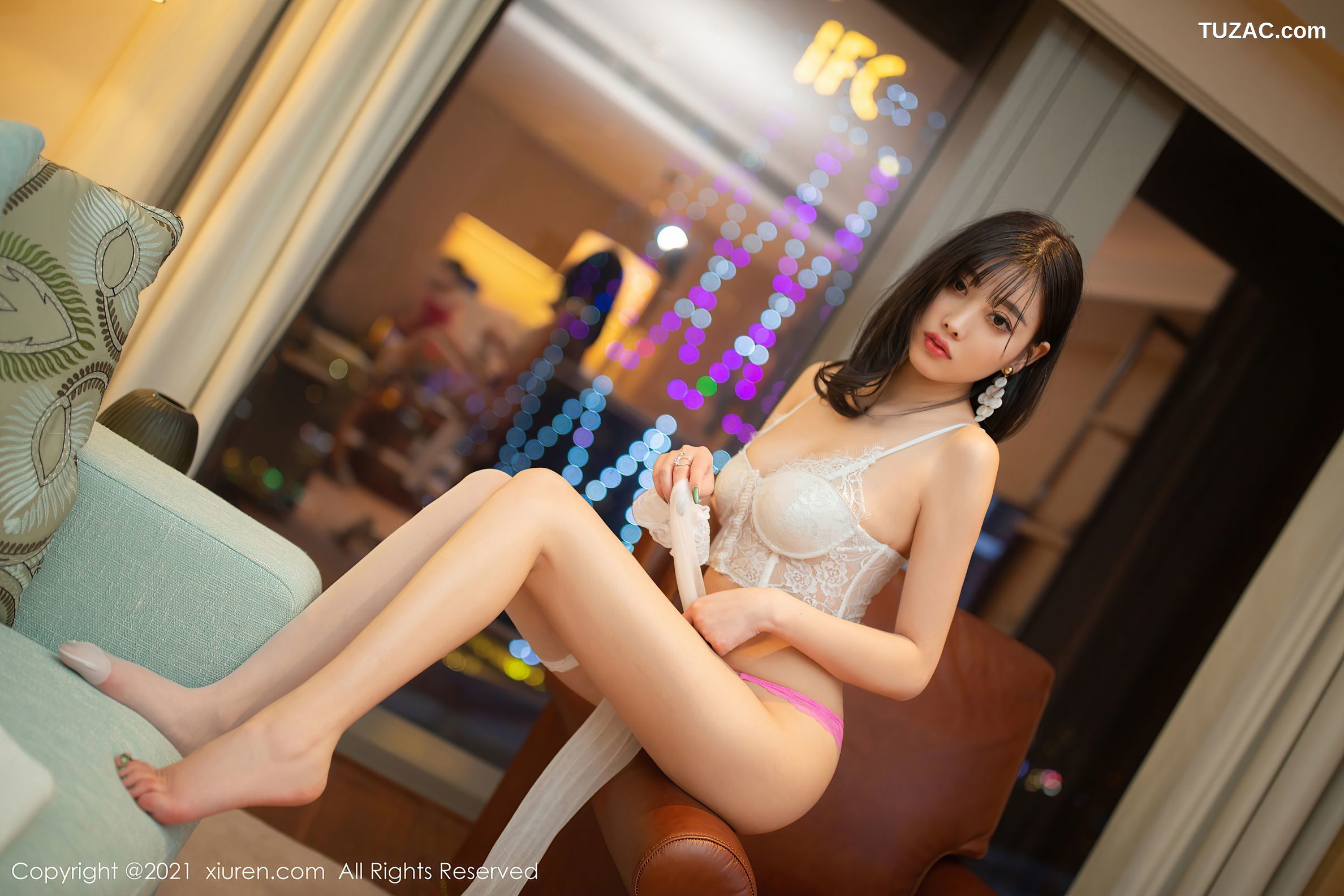 XiuRen秀人网-3772-杨晨晨Yome-白色蕾丝情趣内衣-2021.08.09