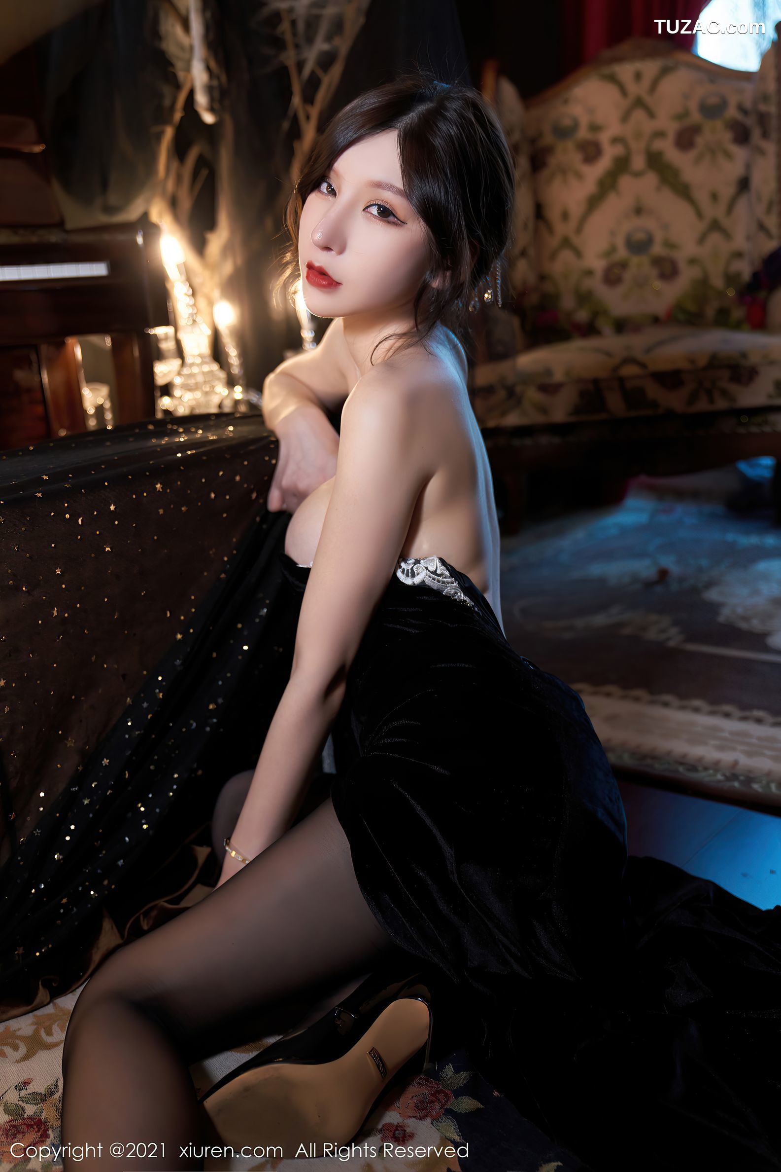 XiuRen秀人网-3879-周于希Sandy-黑色露背晚礼服黑丝-12-2021.08.31