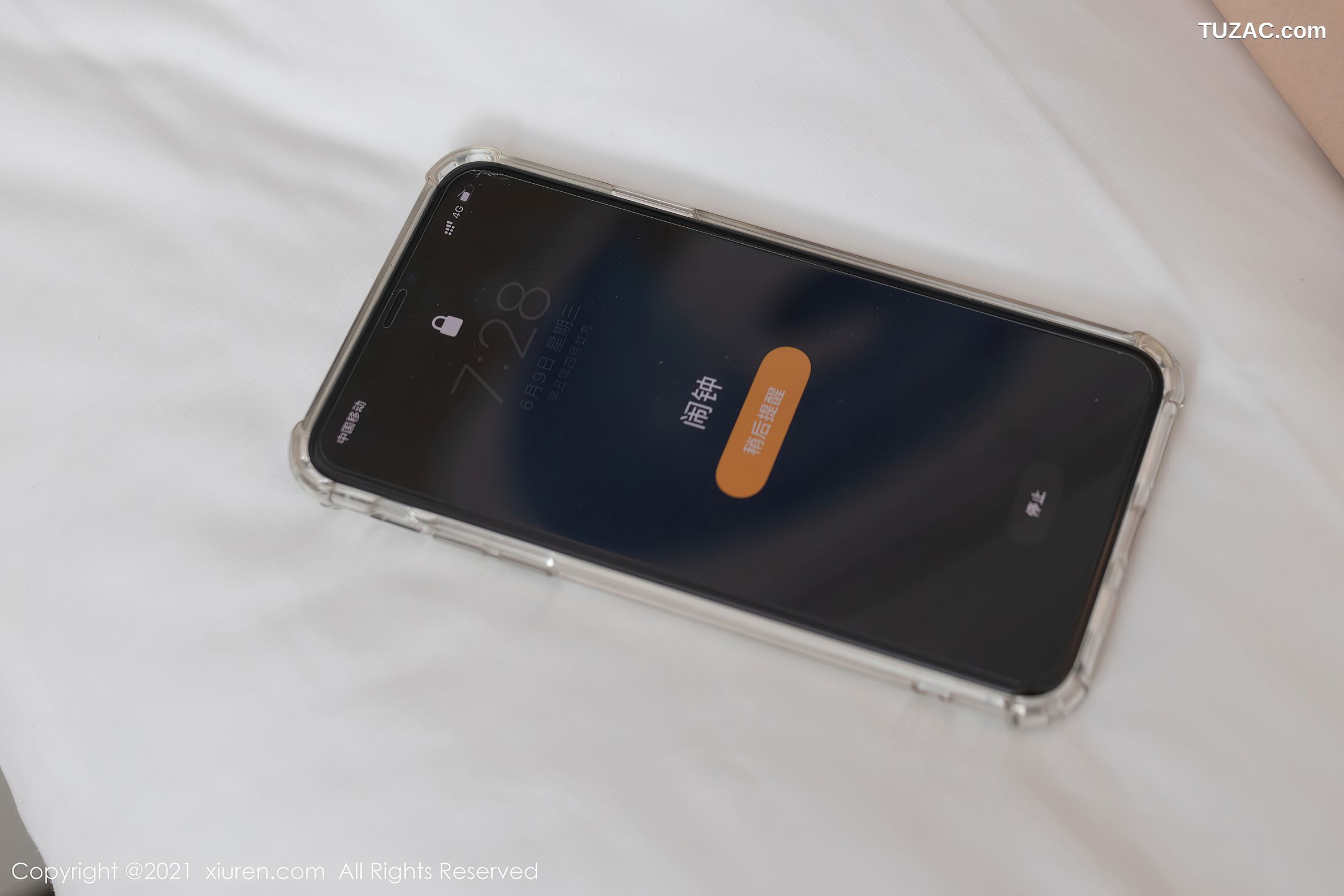 XiuRen秀人网-3902-安然Maleah-起床日记主题性感黑色内衣肉丝裤袜-2021.09.06