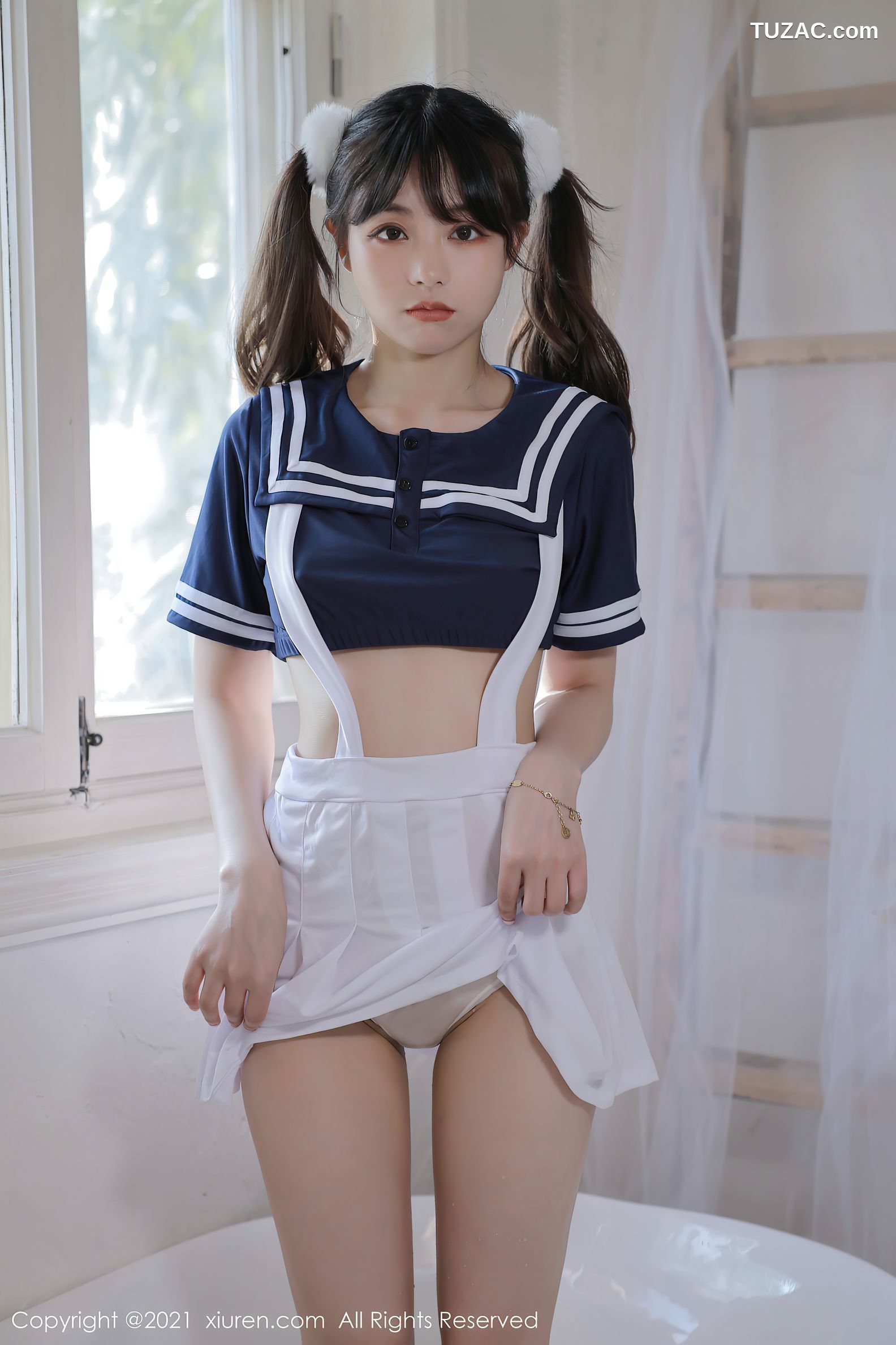 XiuRen秀人网-3907-佘贝拉Bella-澳门旅拍浴室真空背带裙豪乳-2021.09.07