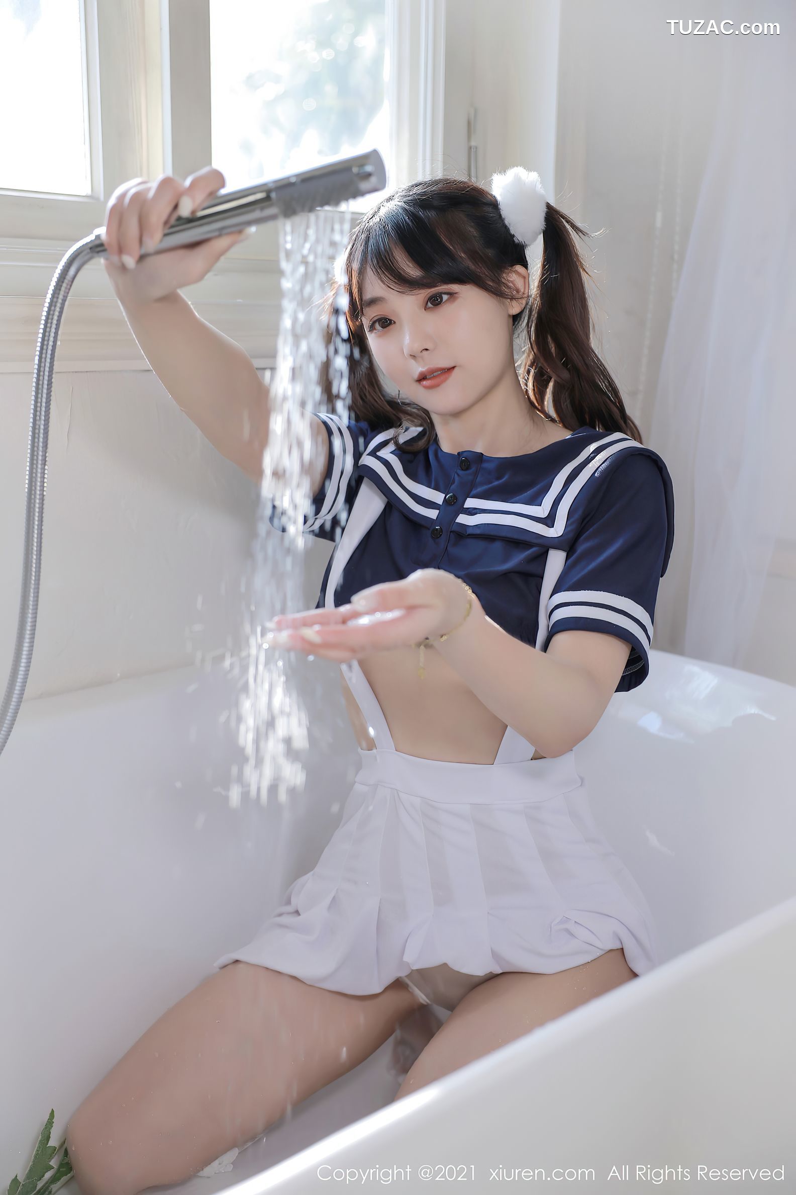 XiuRen秀人网-3907-佘贝拉Bella-澳门旅拍浴室真空背带裙豪乳-2021.09.07