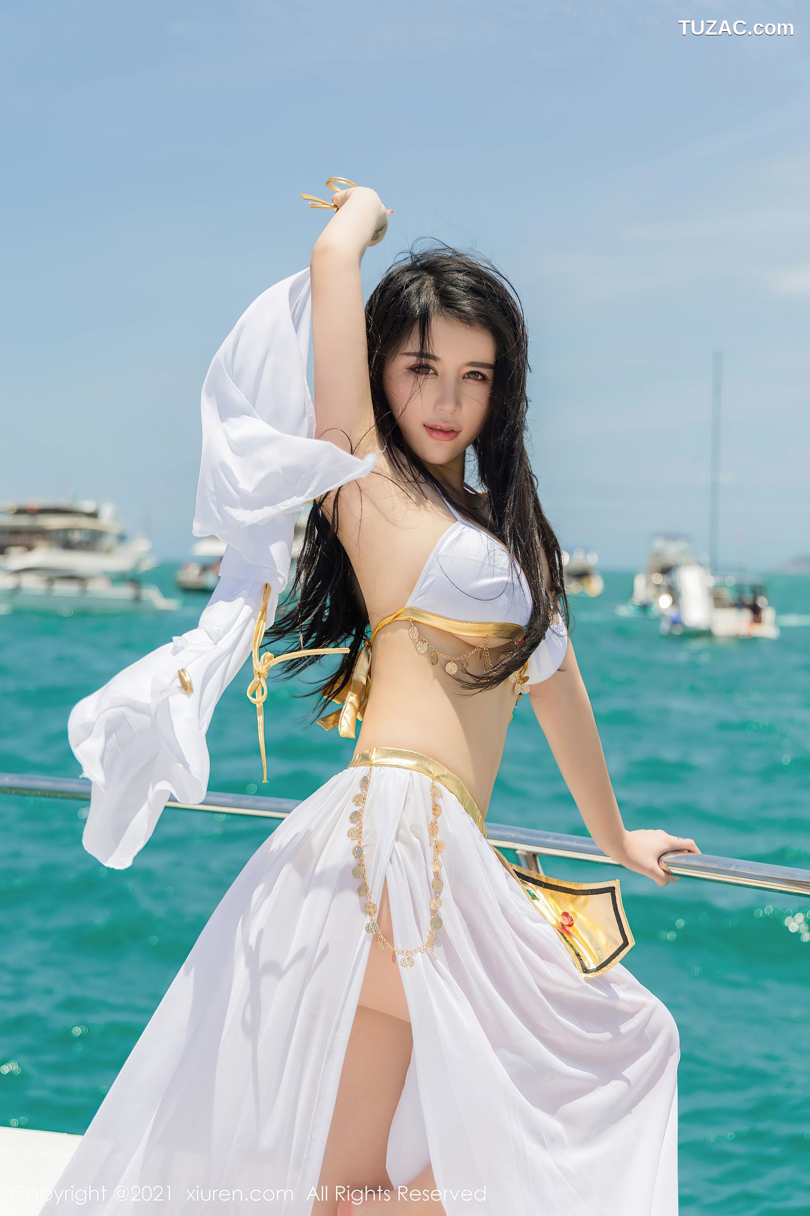 XiuRen秀人网-3932-美七Mia-海上游艇主题异域风情服饰-2021.09.13