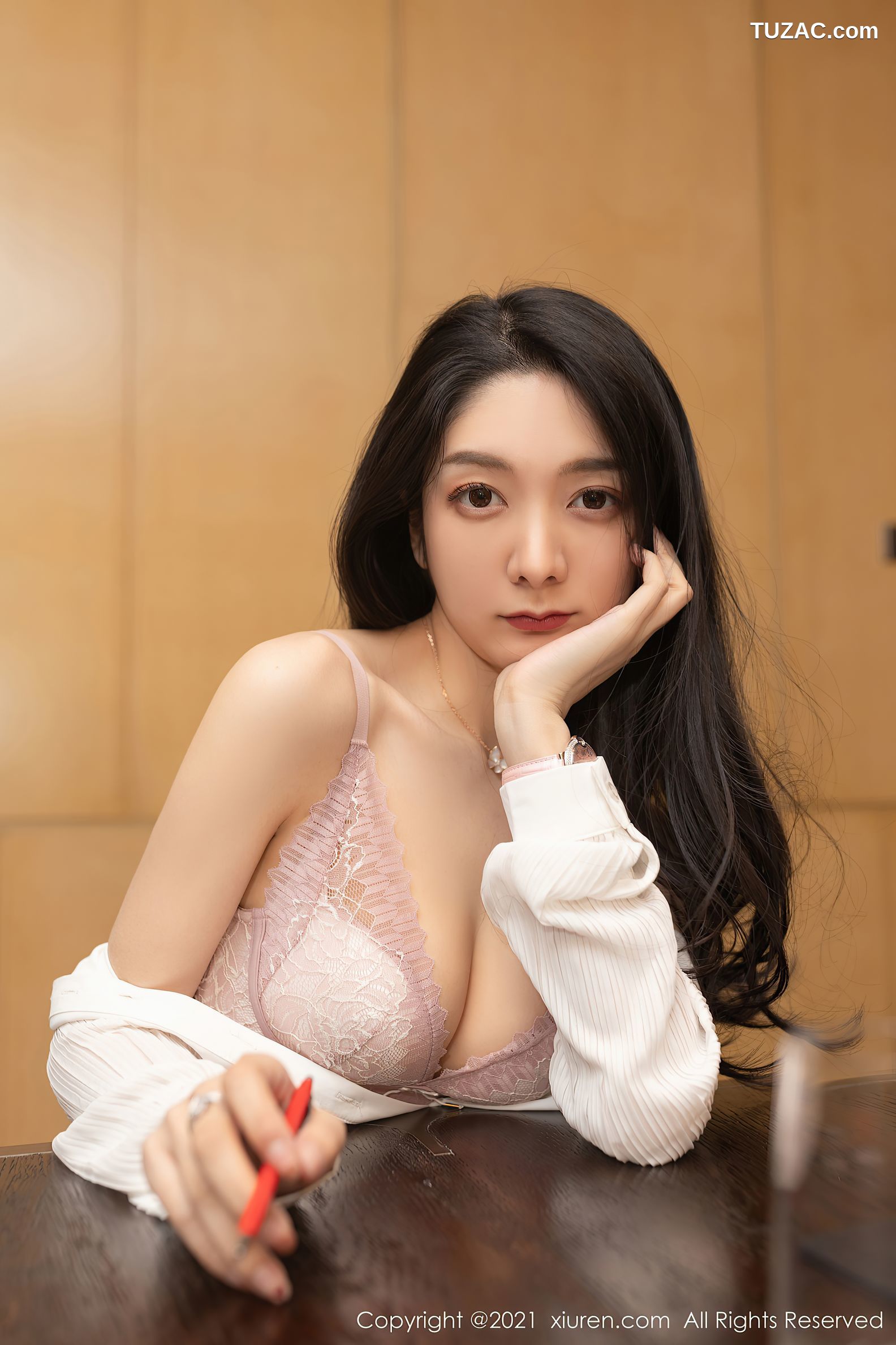 XiuRen秀人网-3966-Angela00-前台小姐姐主题蕾丝内衣肉丝-2021.09.17