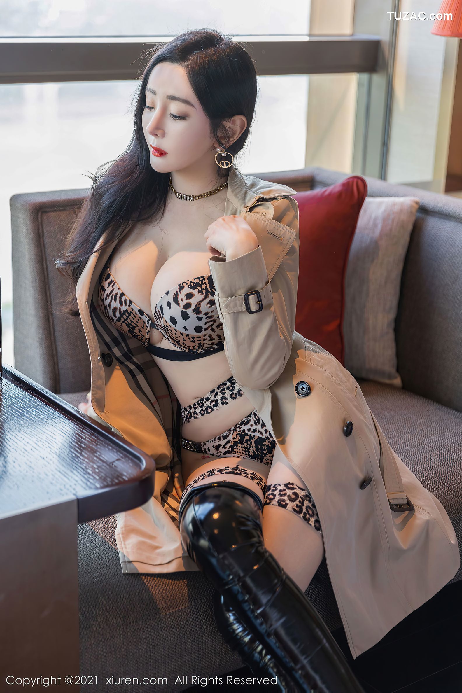 XiuRen秀人网-4020-允爾-秘书剧情主题浴室性感豹纹内衣-2021.09.29