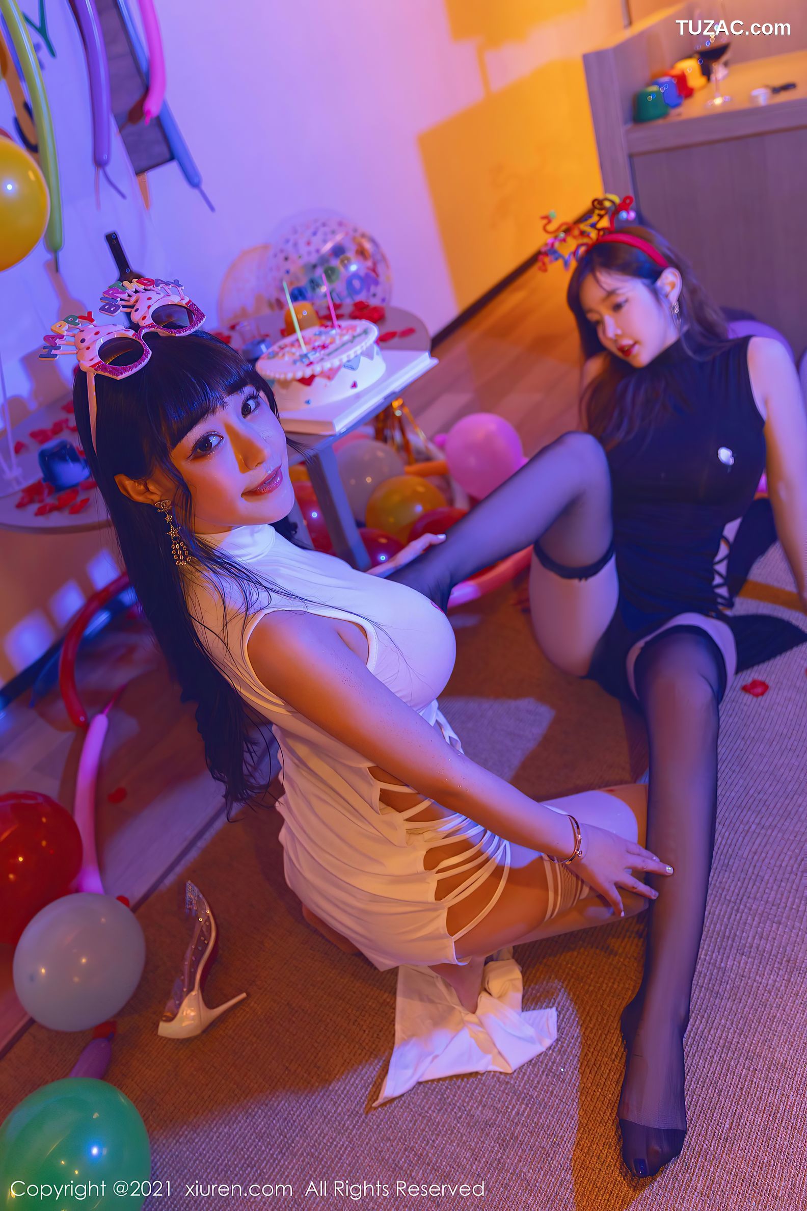 XiuRen秀人网-4025-王雨纯-朱可儿-生日party主题暗色灯光下-2021.09.30