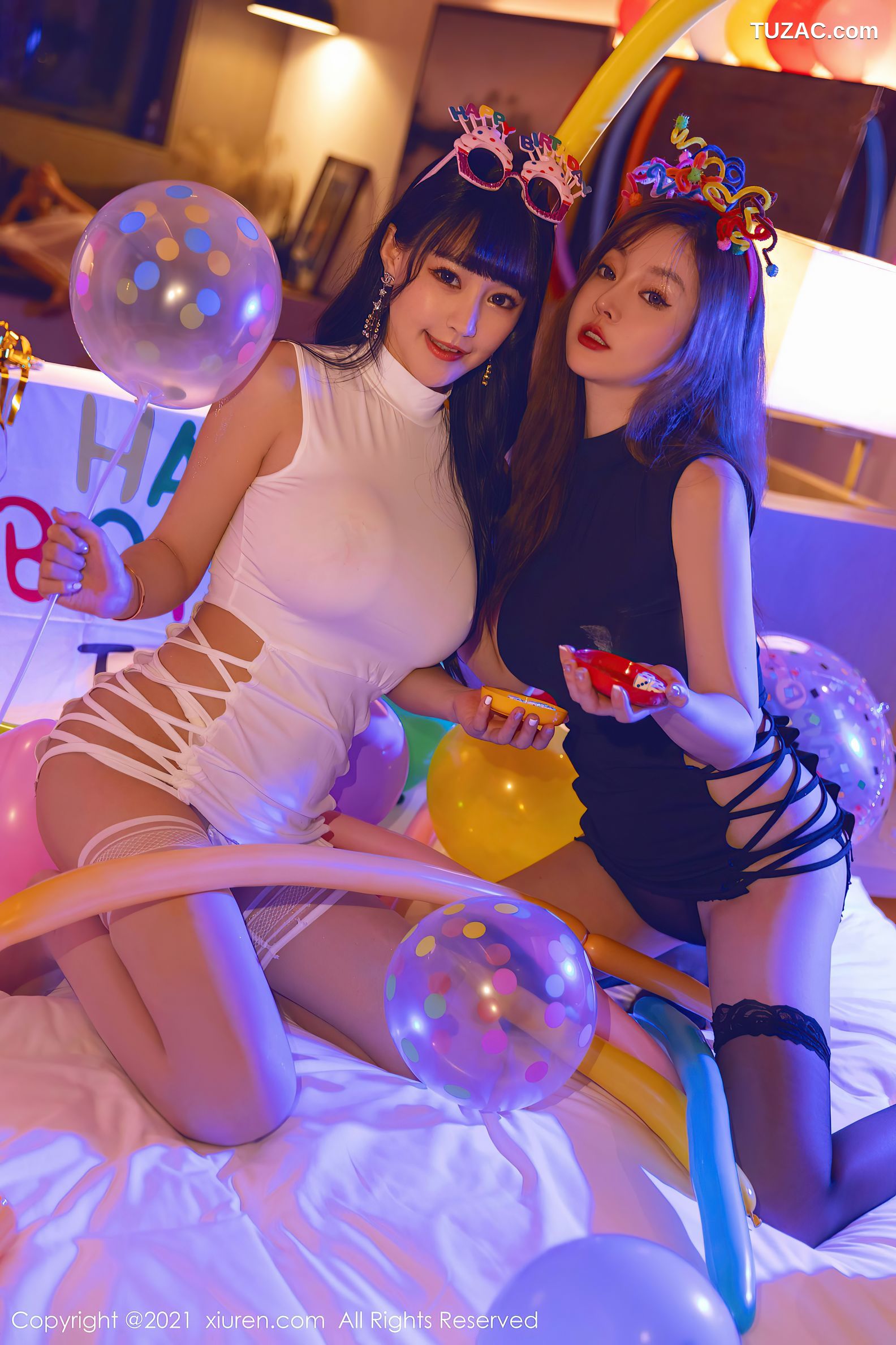 XiuRen秀人网-4025-王雨纯-朱可儿-生日party主题暗色灯光下-2021.09.30