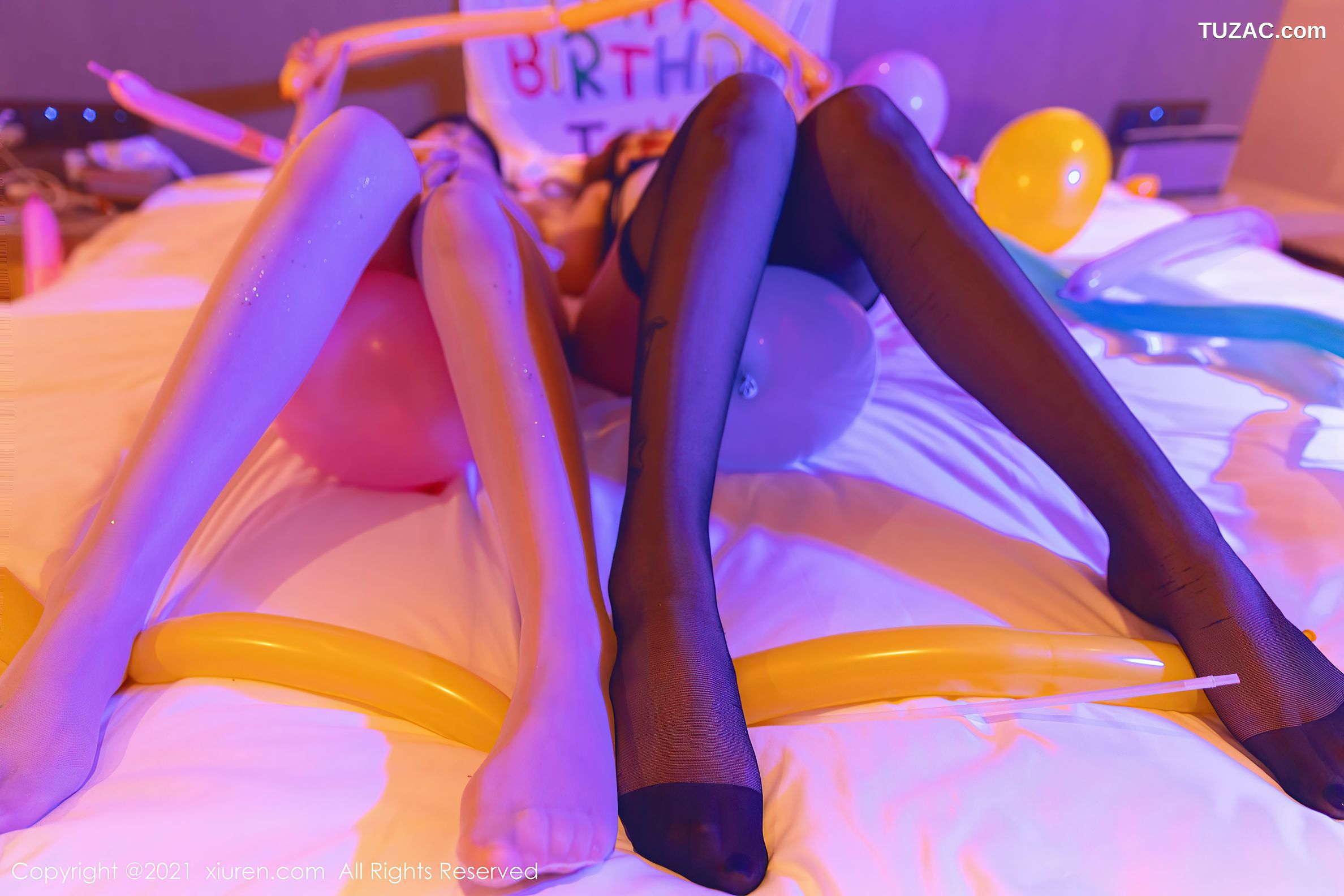 XiuRen秀人网-4025-王雨纯-朱可儿-生日party主题暗色灯光下-2021.09.30