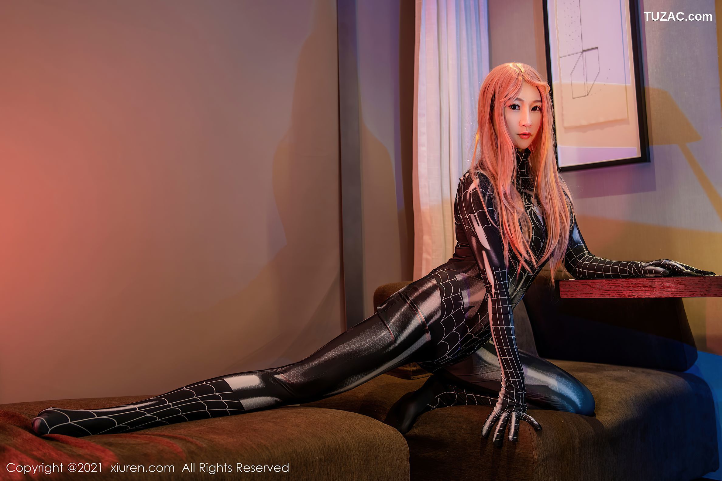 XiuRen秀人网-4070-顾乔楠Cora-蜘蛛侠主题薄透连体衣-2021.10.15