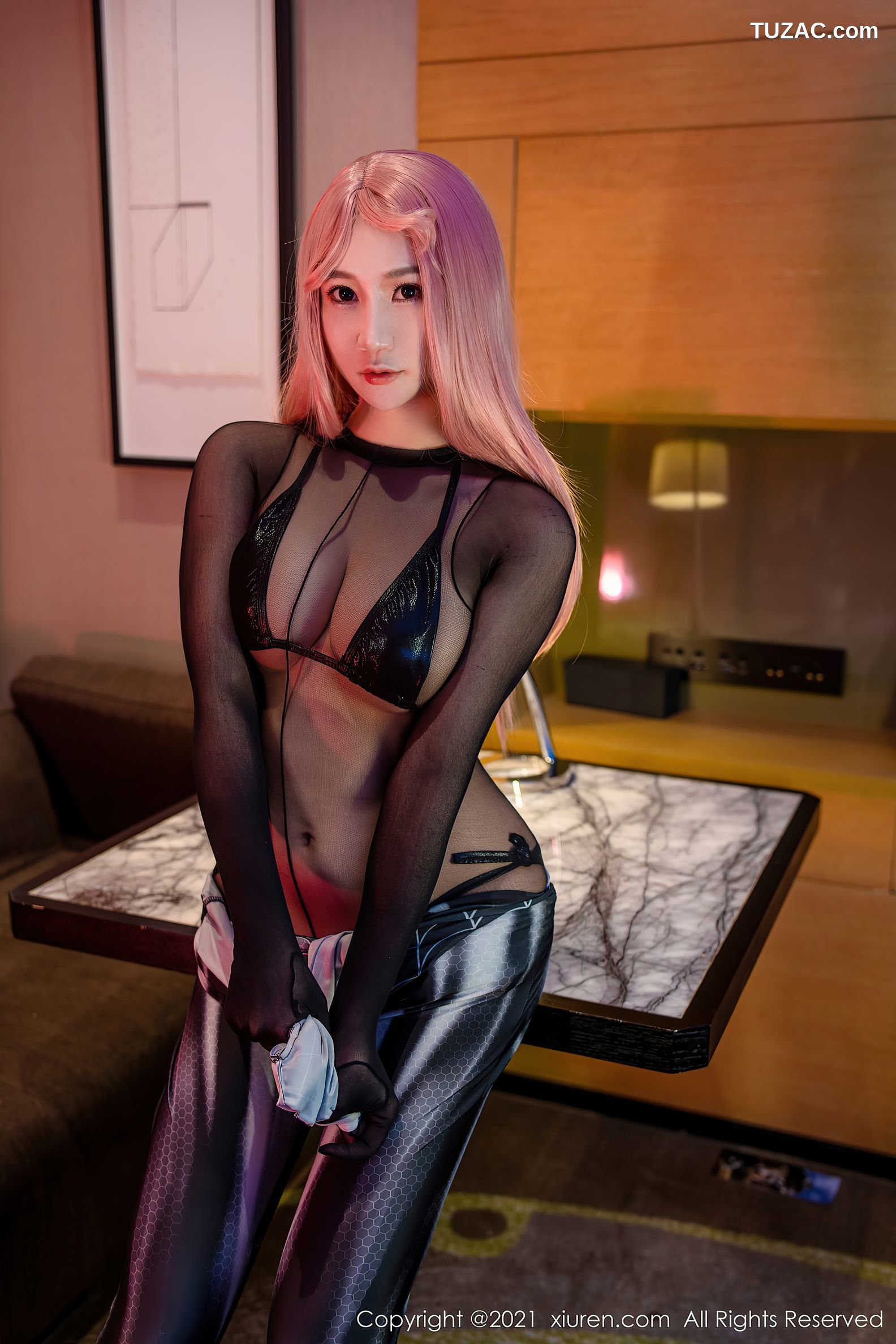 XiuRen秀人网-4070-顾乔楠Cora-蜘蛛侠主题薄透连体衣-2021.10.15