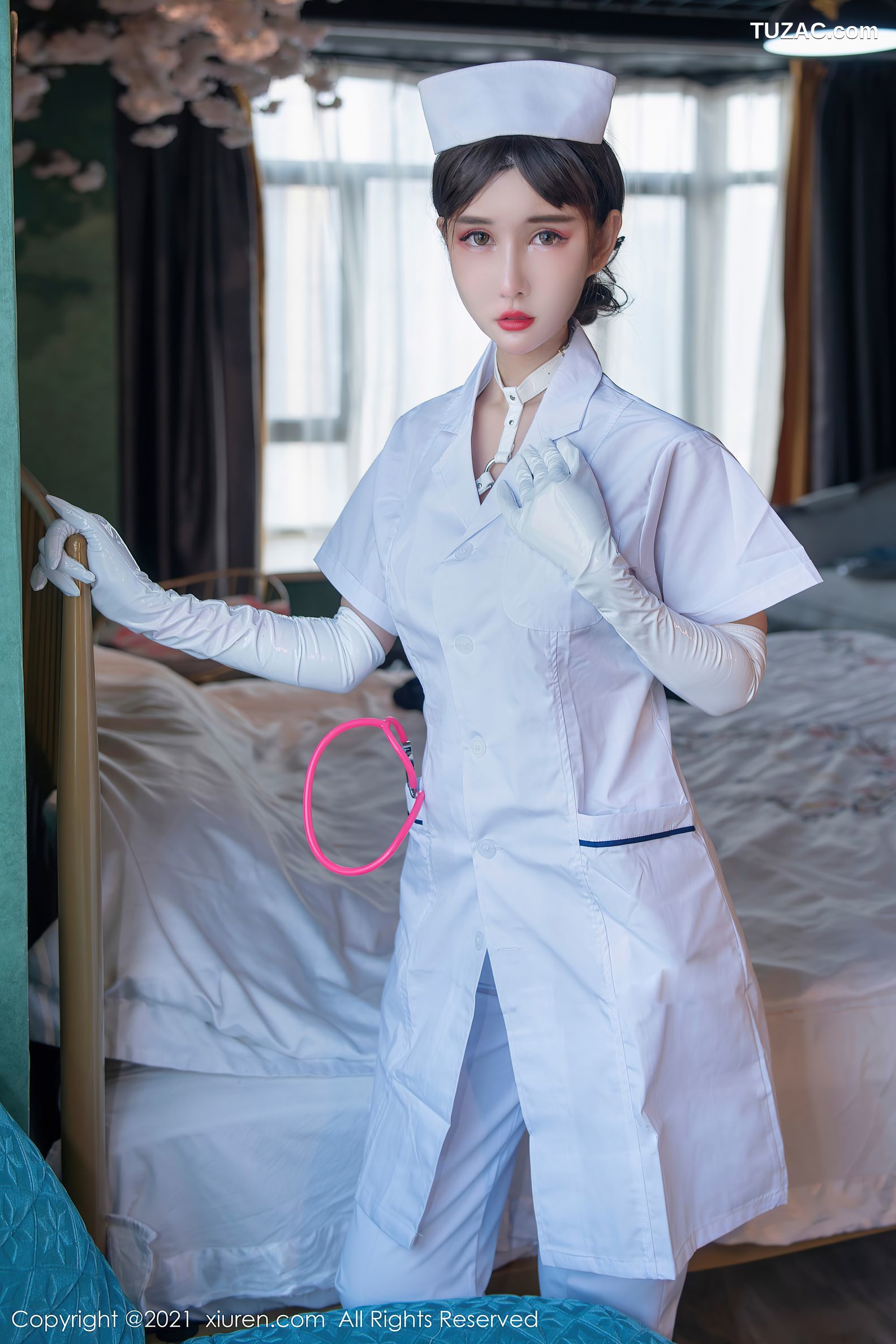 XiuRen秀人网-4187-夏沫沫Tifa-白色情趣护士装-2021.11.09