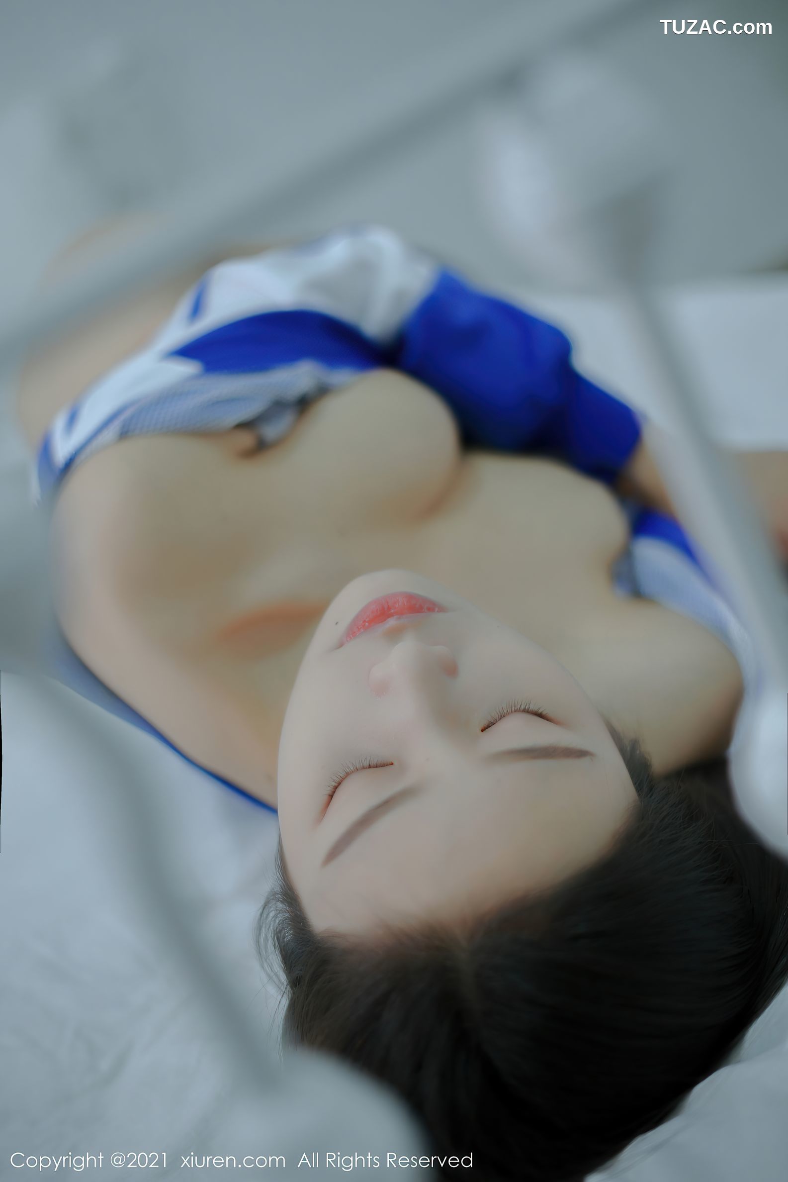 XiuRen秀人网-4252-星萌-清纯动人蓝色的校服蕾丝袜-2021.11.23