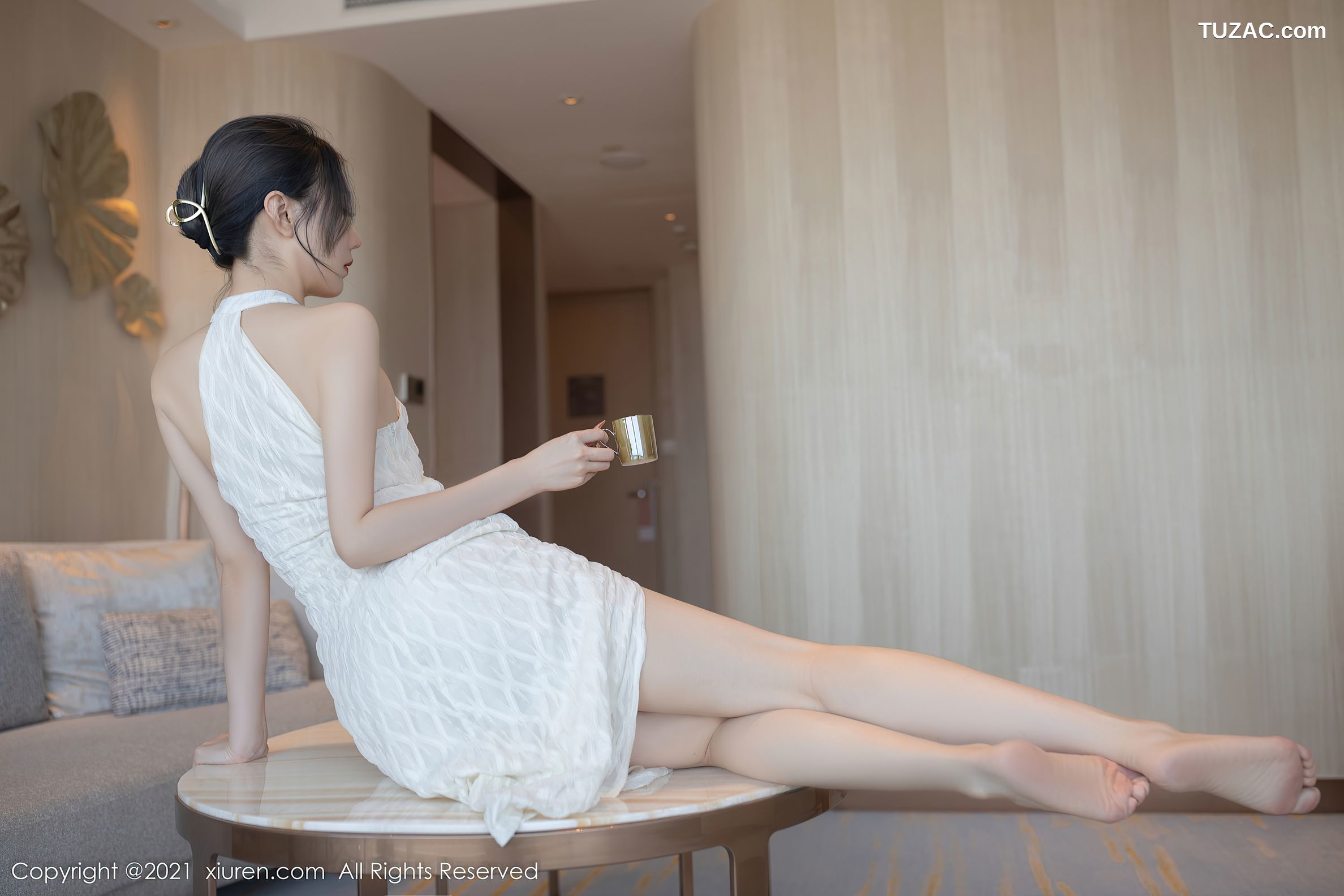 XiuRen秀人网-4308-安然Maleah-白纱连衣裙红色蕾丝内衣惹火-2021.12.07