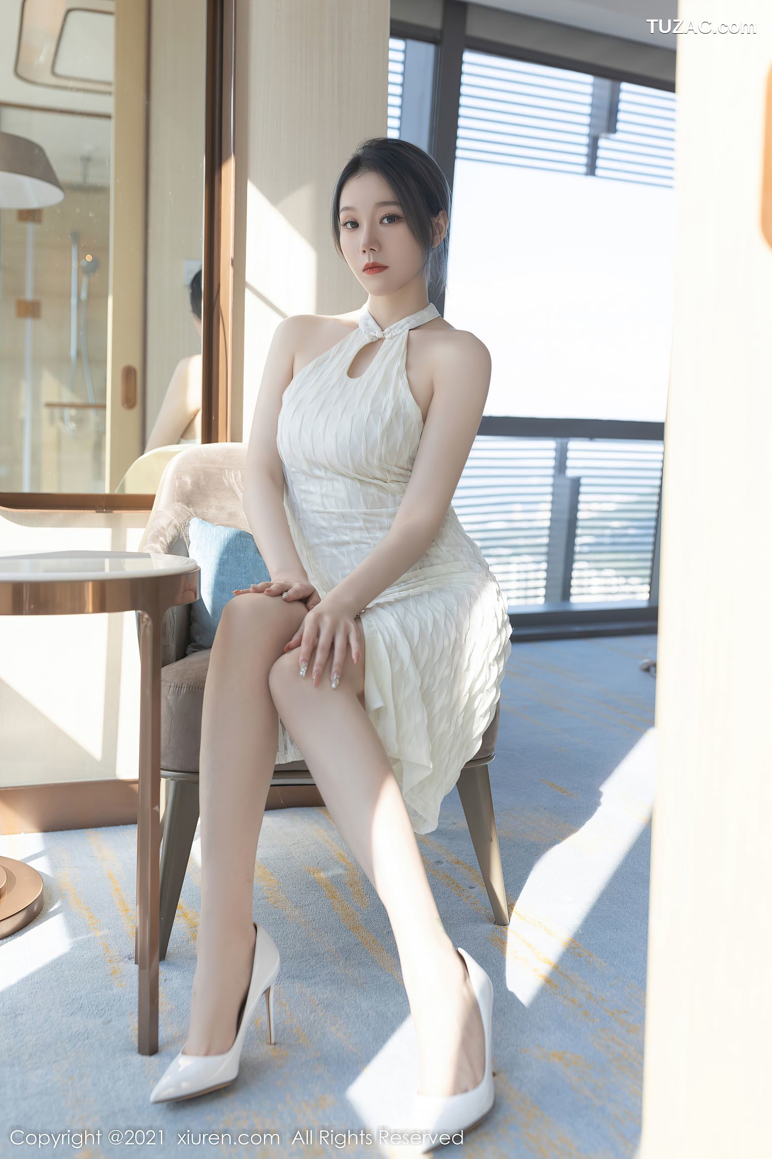 XiuRen秀人网-4308-安然Maleah-白纱连衣裙红色蕾丝内衣惹火-2021.12.07