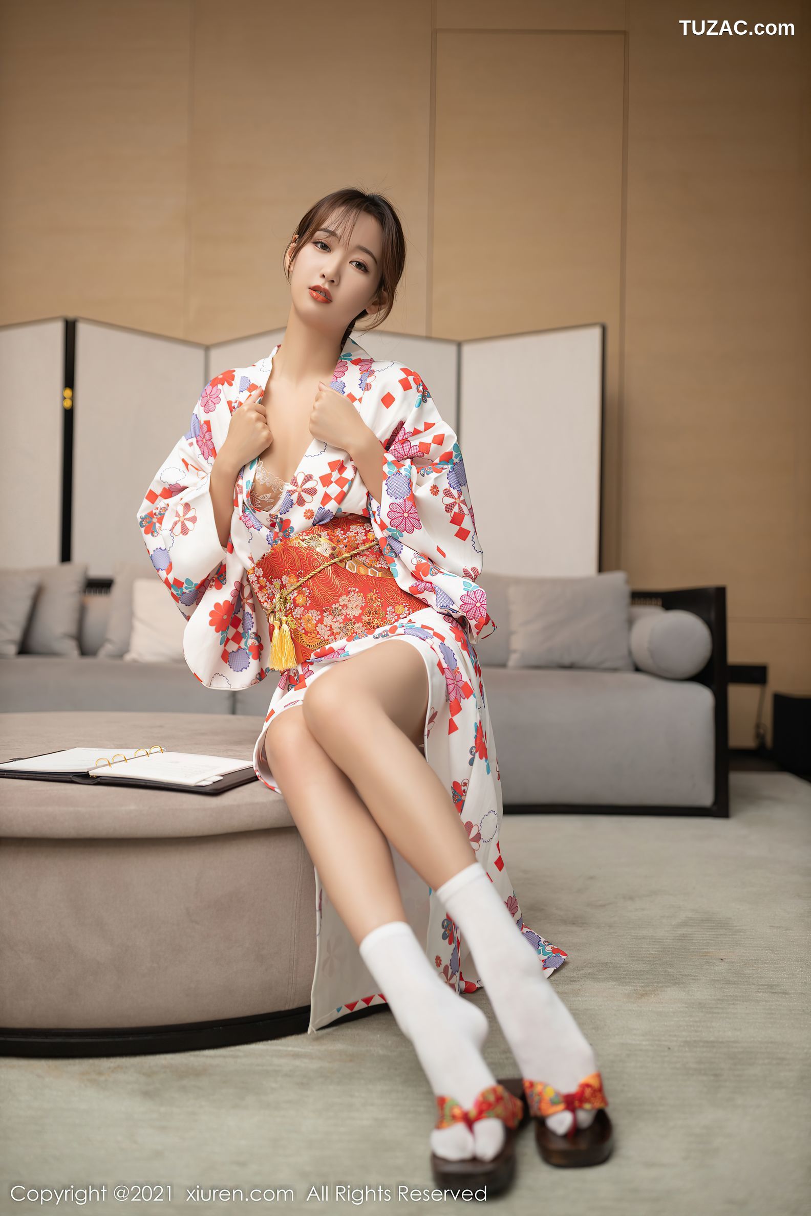 XiuRen秀人网-4349-唐安琪-江浙沪旅拍日料情景主题和服蕾丝内衣-2021.12.16