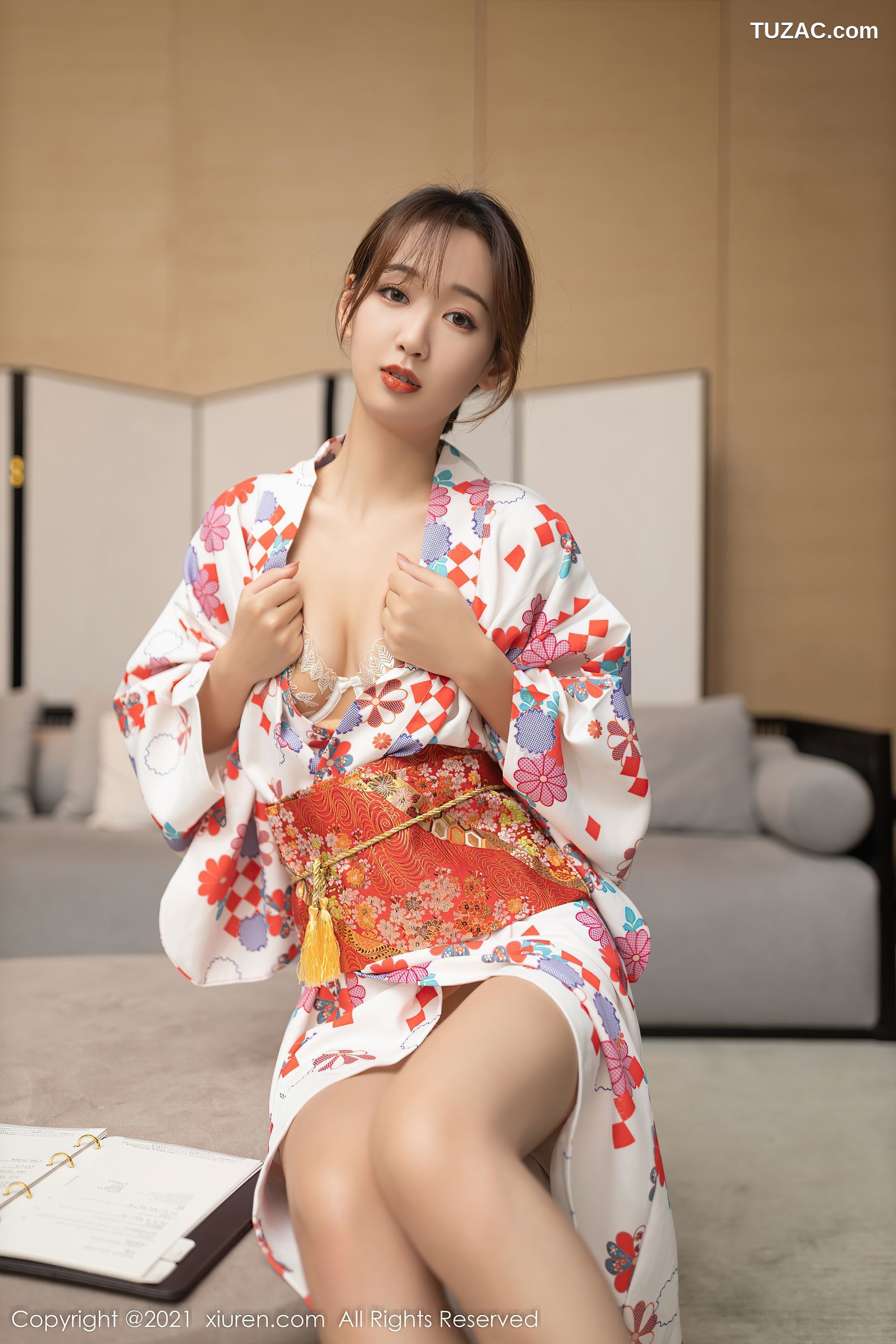 XiuRen秀人网-4349-唐安琪-江浙沪旅拍日料情景主题和服蕾丝内衣-2021.12.16