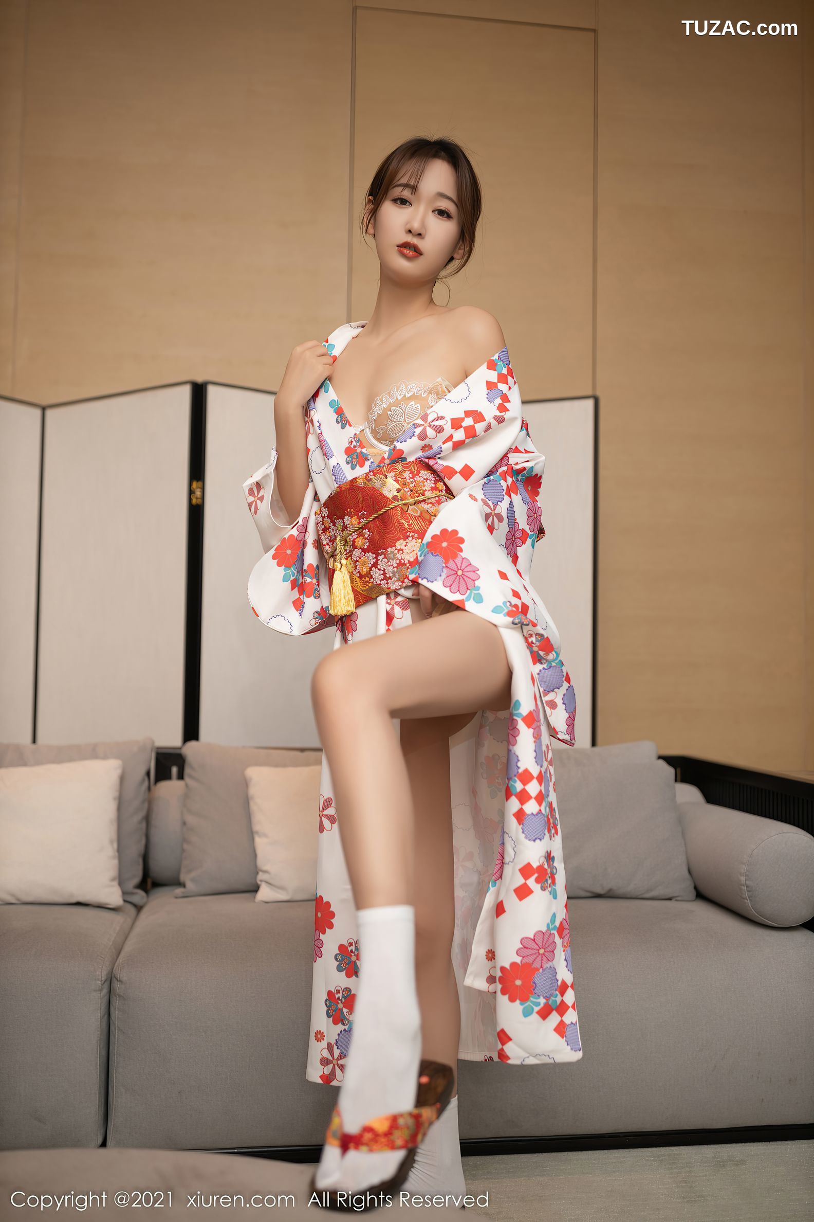 XiuRen秀人网-4349-唐安琪-江浙沪旅拍日料情景主题和服蕾丝内衣-2021.12.16