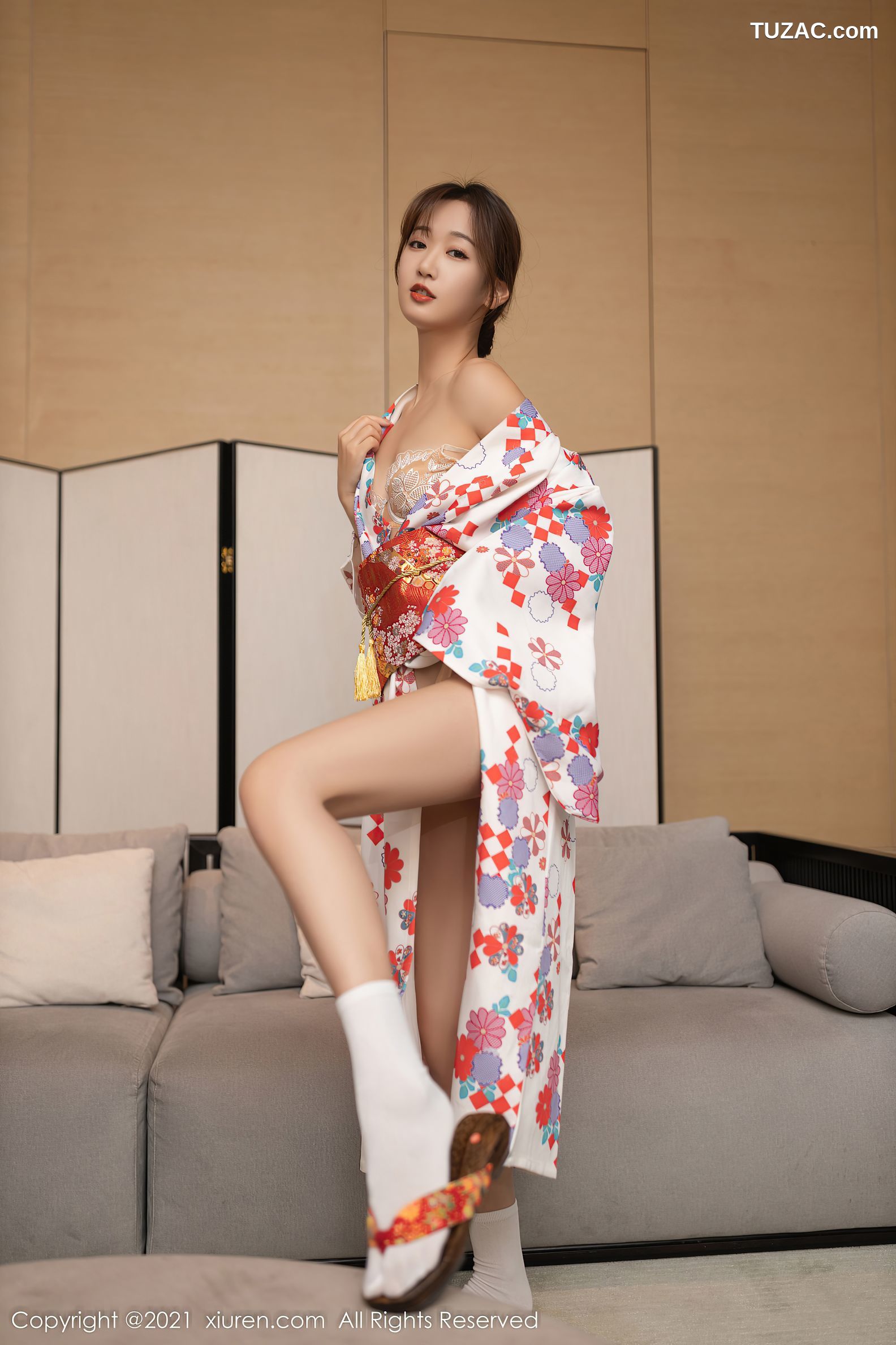 XiuRen秀人网-4349-唐安琪-江浙沪旅拍日料情景主题和服蕾丝内衣-2021.12.16