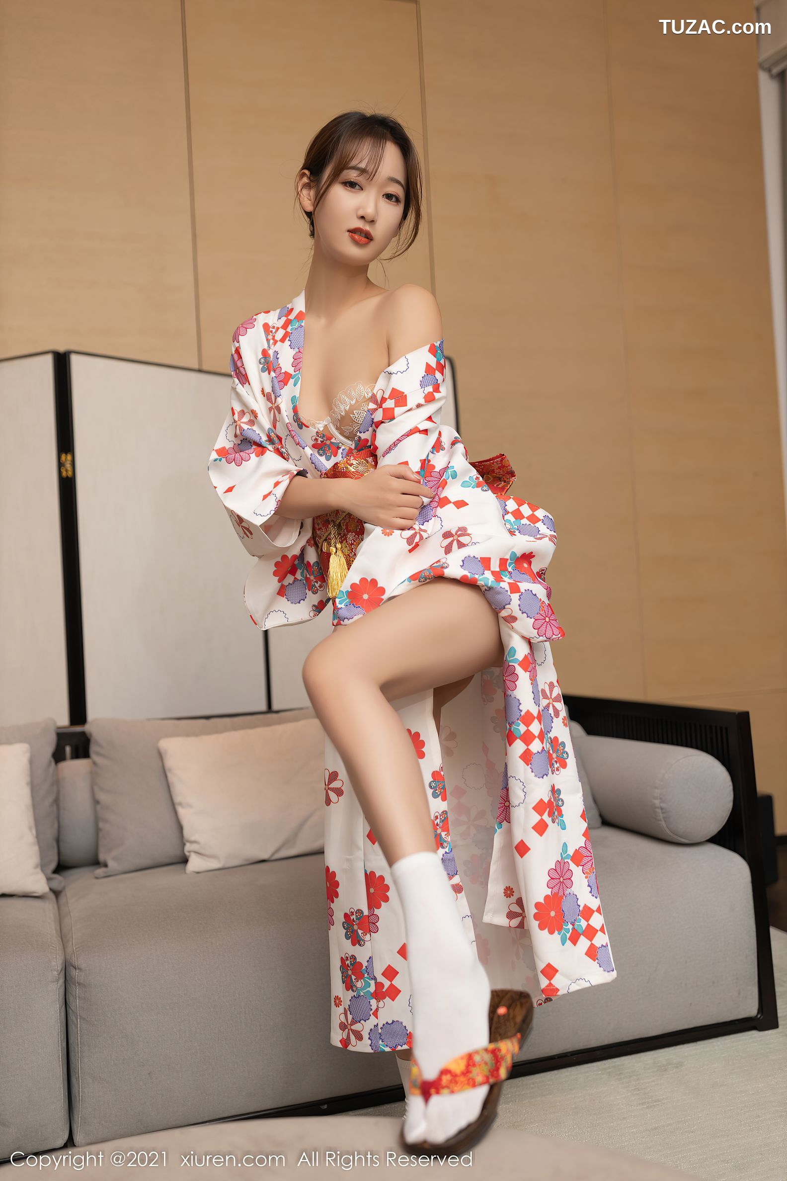 XiuRen秀人网-4349-唐安琪-江浙沪旅拍日料情景主题和服蕾丝内衣-2021.12.16