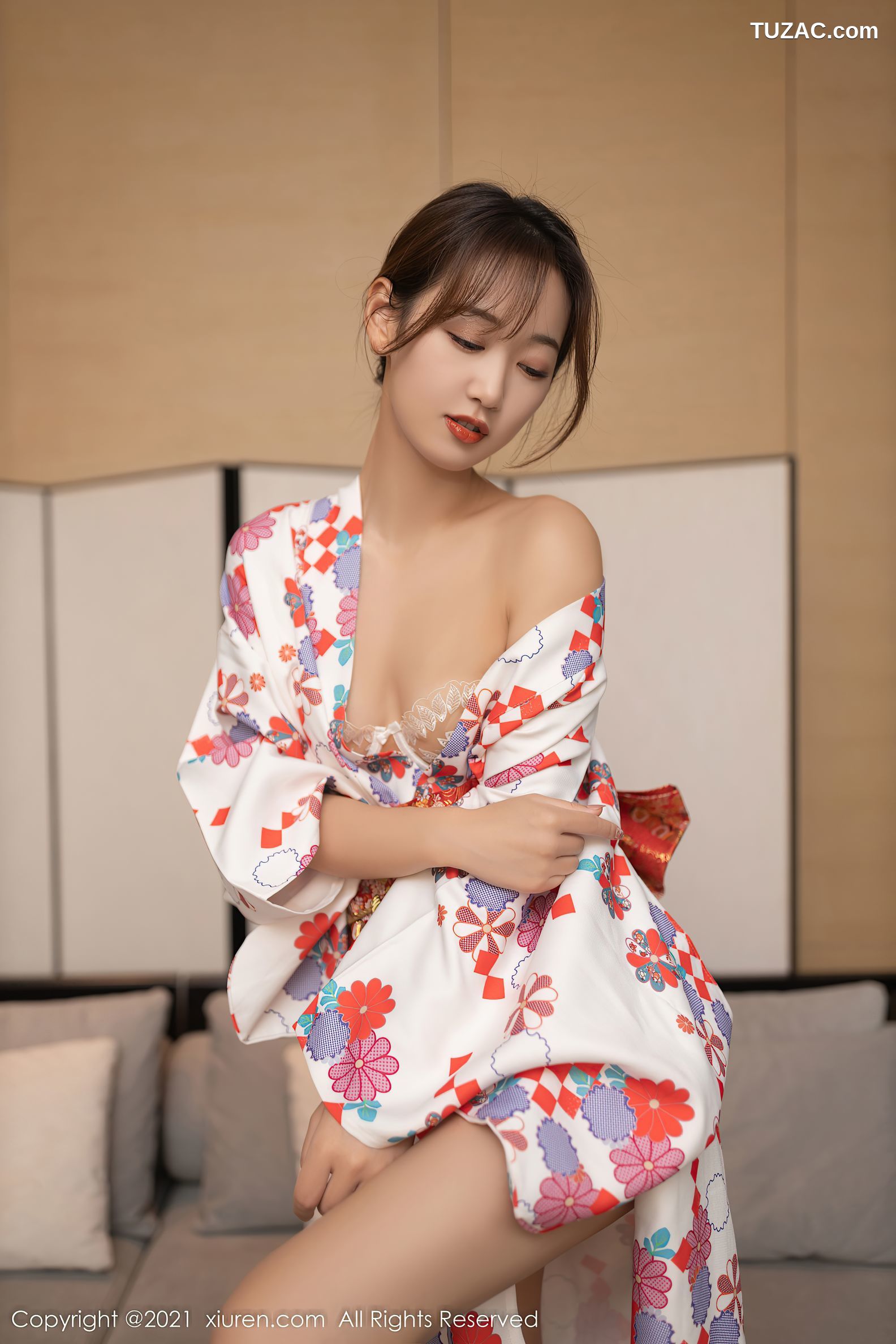 XiuRen秀人网-4349-唐安琪-江浙沪旅拍日料情景主题和服蕾丝内衣-2021.12.16