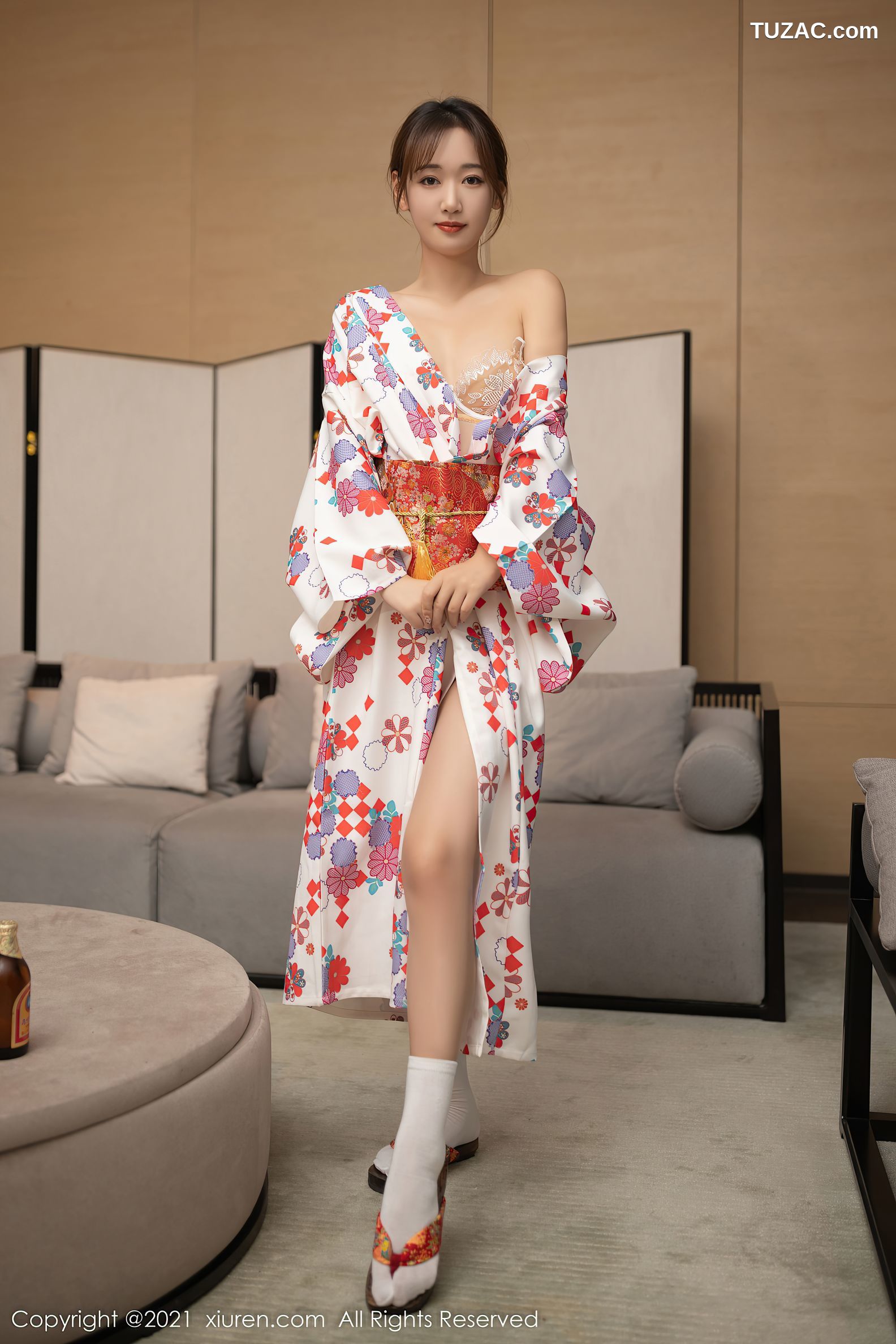 XiuRen秀人网-4349-唐安琪-江浙沪旅拍日料情景主题和服蕾丝内衣-2021.12.16