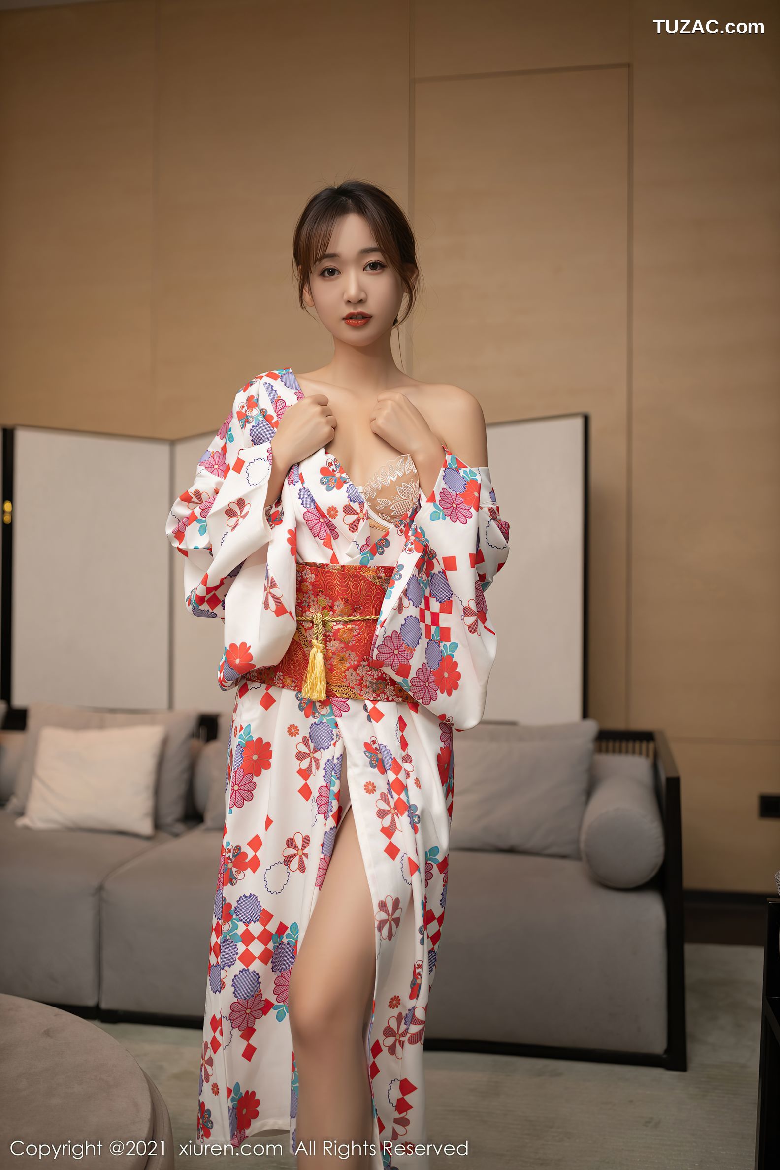 XiuRen秀人网-4349-唐安琪-江浙沪旅拍日料情景主题和服蕾丝内衣-2021.12.16