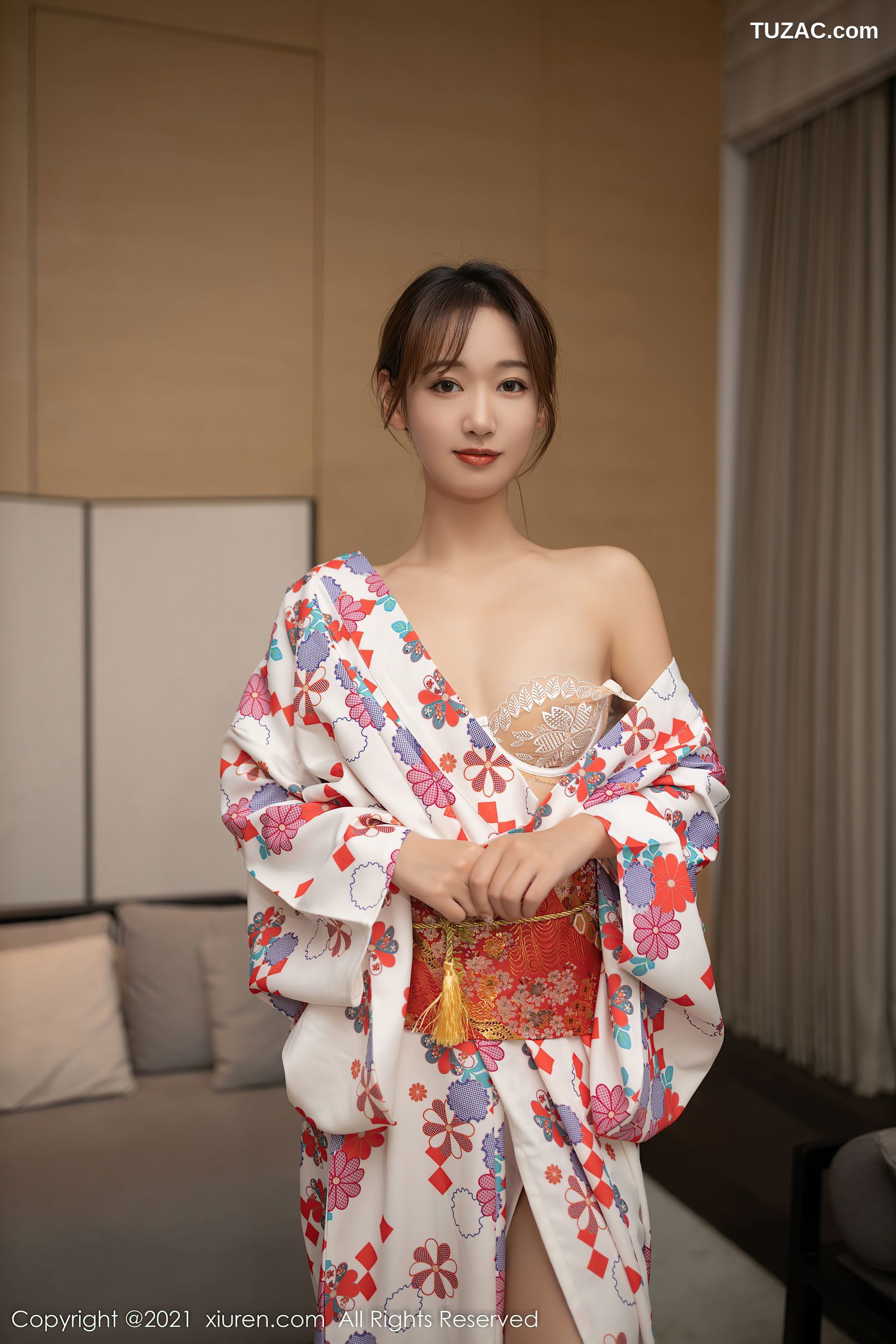 XiuRen秀人网-4349-唐安琪-江浙沪旅拍日料情景主题和服蕾丝内衣-2021.12.16