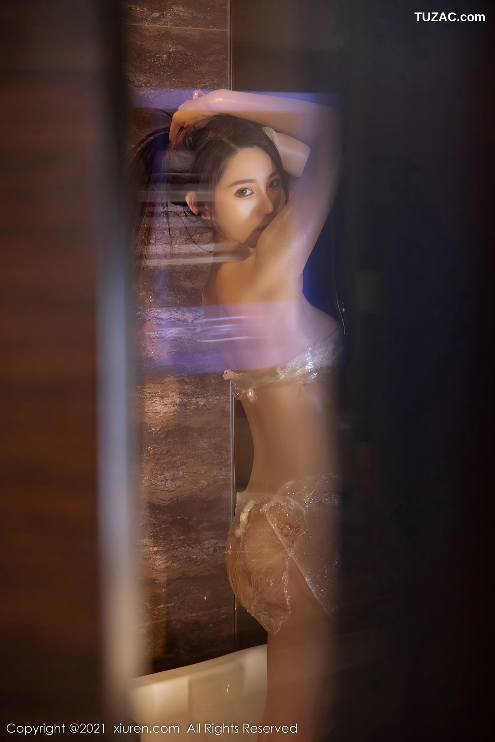 XiuRen秀人网-4380-汐汐baby-浴室保鲜膜捆绑-2021.12.24