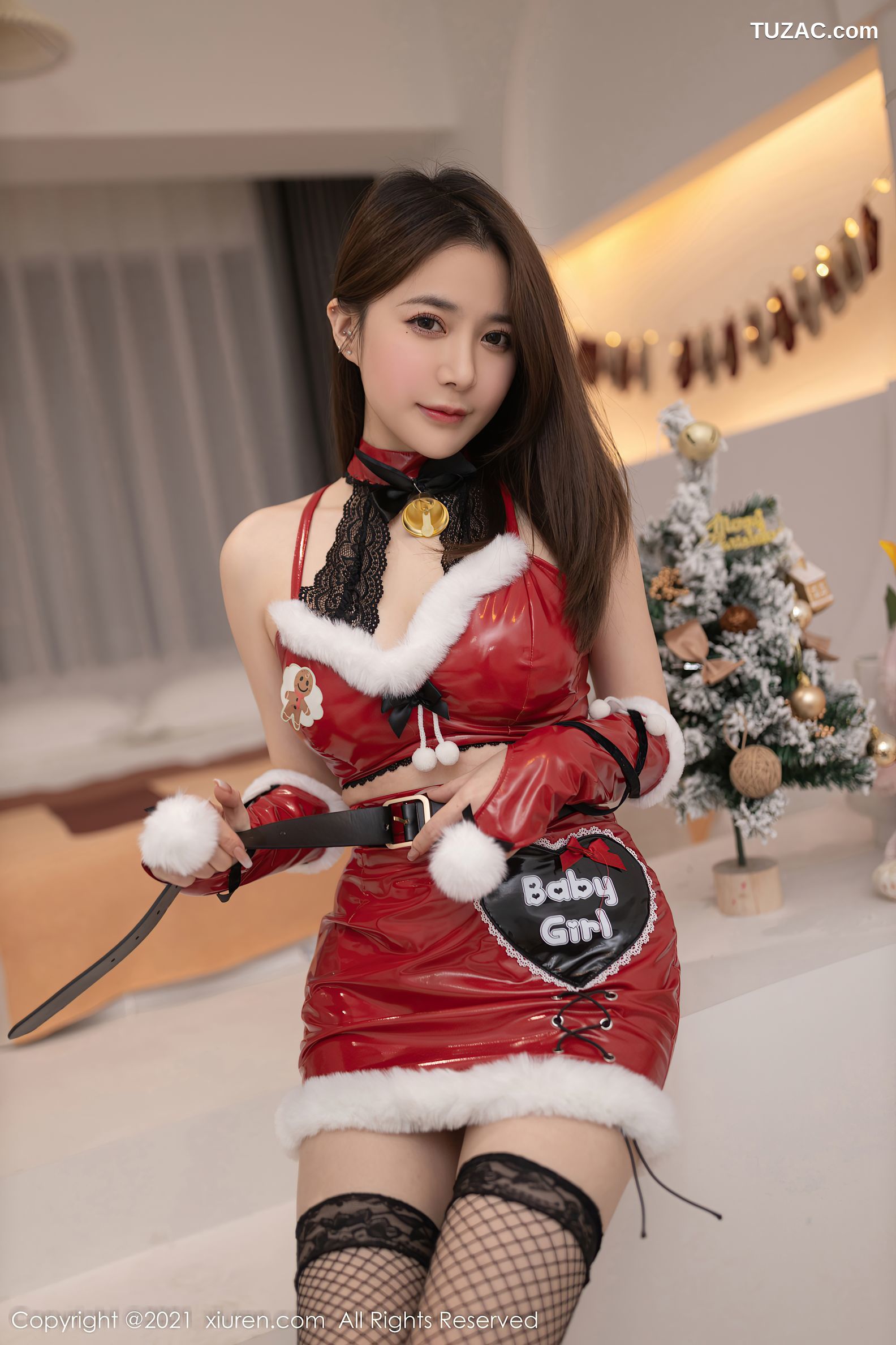 XiuRen秀人网-4383-鱼子酱Fish-圣诞节主题红色上衣豪乳惹火-2021.12.24
