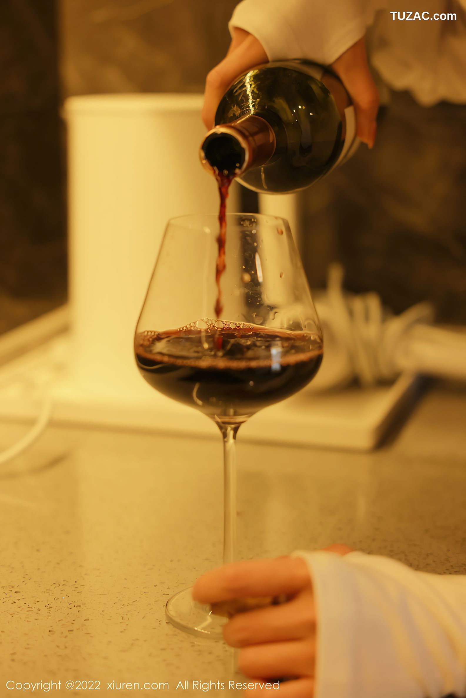 XiuRen秀人网-4494-Tina_甜仔-白色轻透连衣裙黑丝吊带袜-2022.01.21