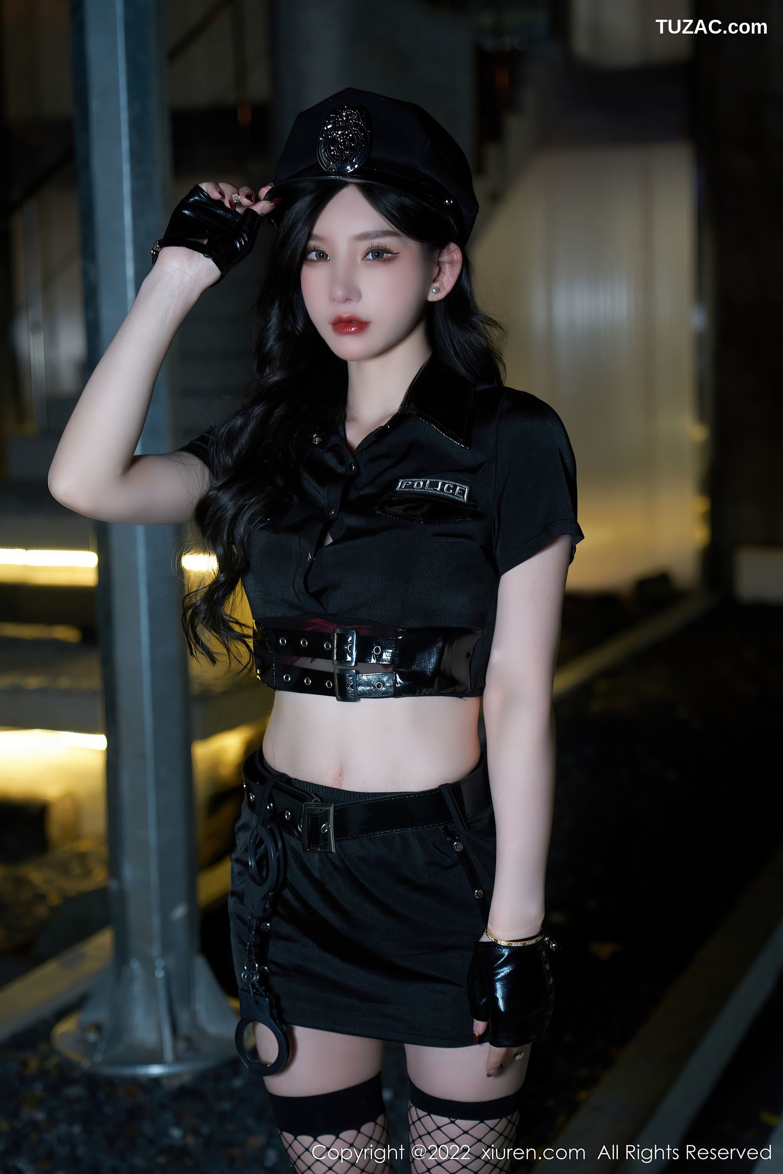 XiuRen秀人网-4741-周于希Sally-女警官主题黑色短裙蕾丝内裤-2022.03.18