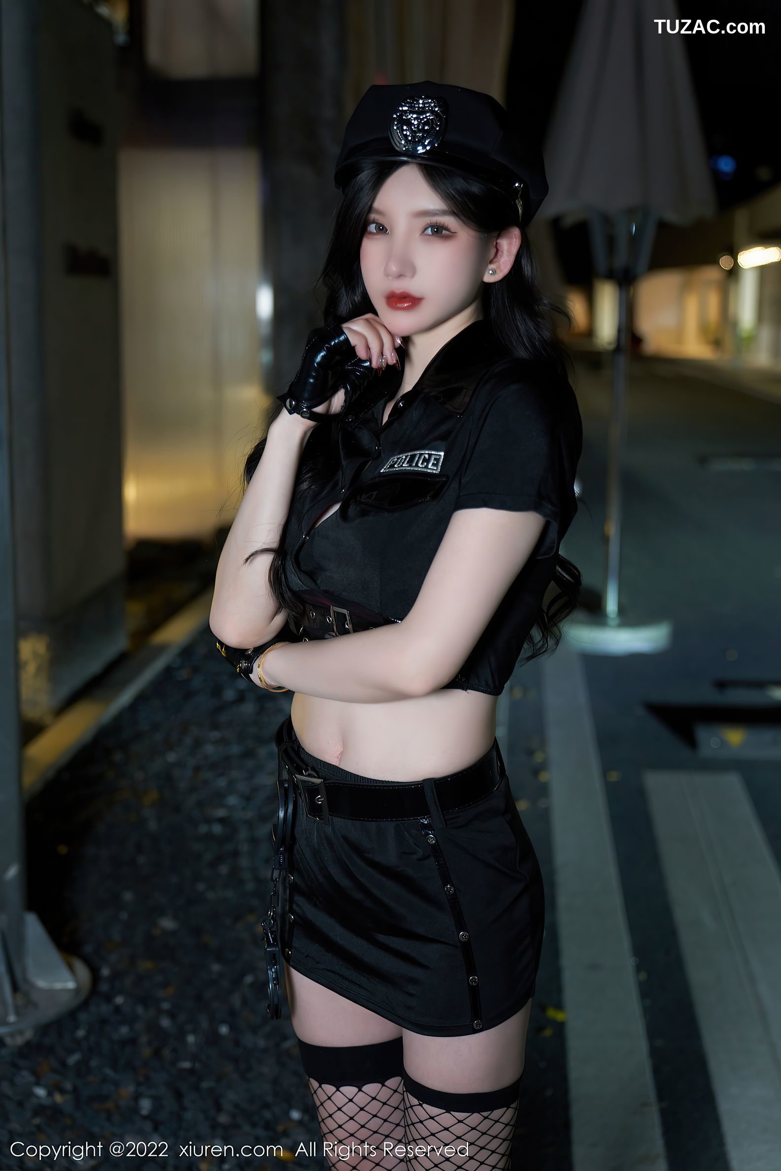 XiuRen秀人网-4741-周于希Sally-女警官主题黑色短裙蕾丝内裤-2022.03.18