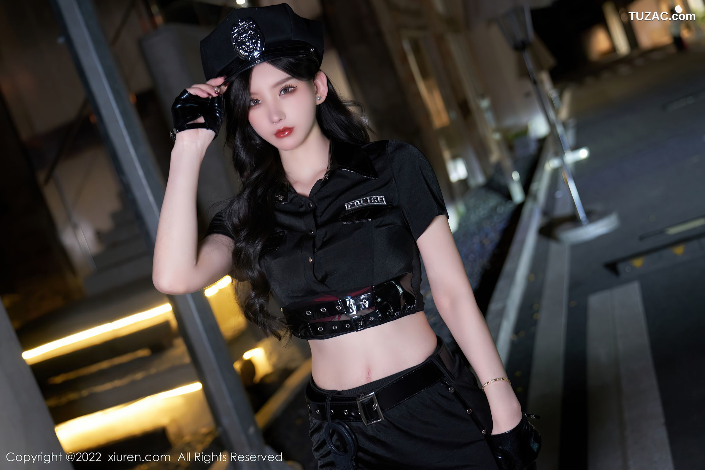 XiuRen秀人网-4741-周于希Sally-女警官主题黑色短裙蕾丝内裤-2022.03.18