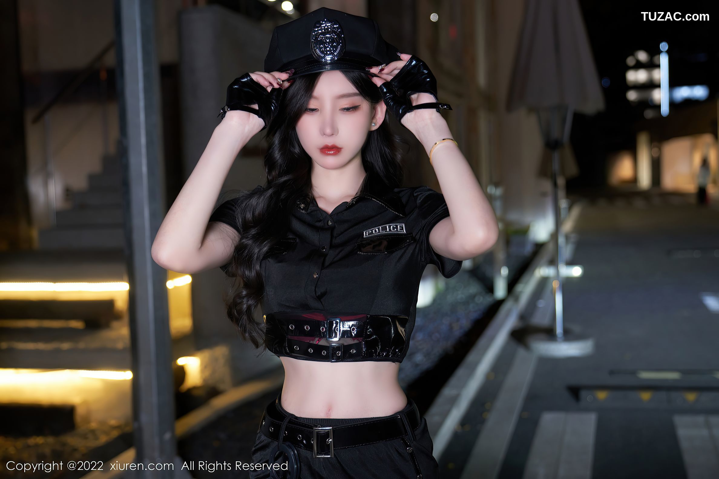 XiuRen秀人网-4741-周于希Sally-女警官主题黑色短裙蕾丝内裤-2022.03.18