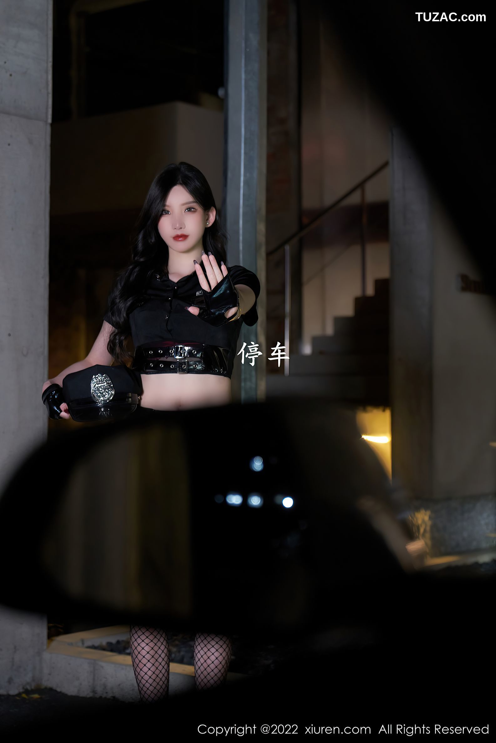XiuRen秀人网-4741-周于希Sally-女警官主题黑色短裙蕾丝内裤-2022.03.18