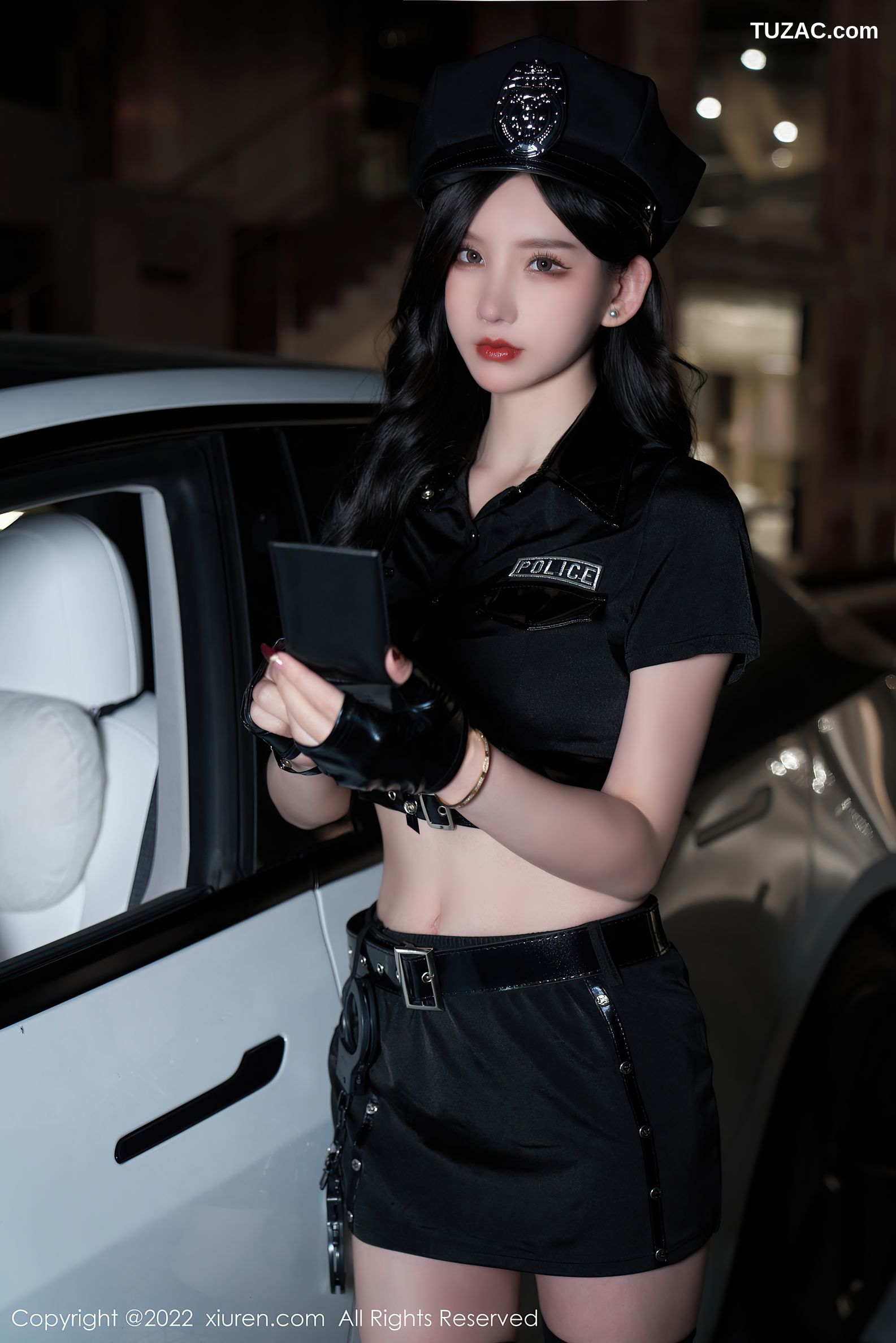 XiuRen秀人网-4741-周于希Sally-女警官主题黑色短裙蕾丝内裤-2022.03.18