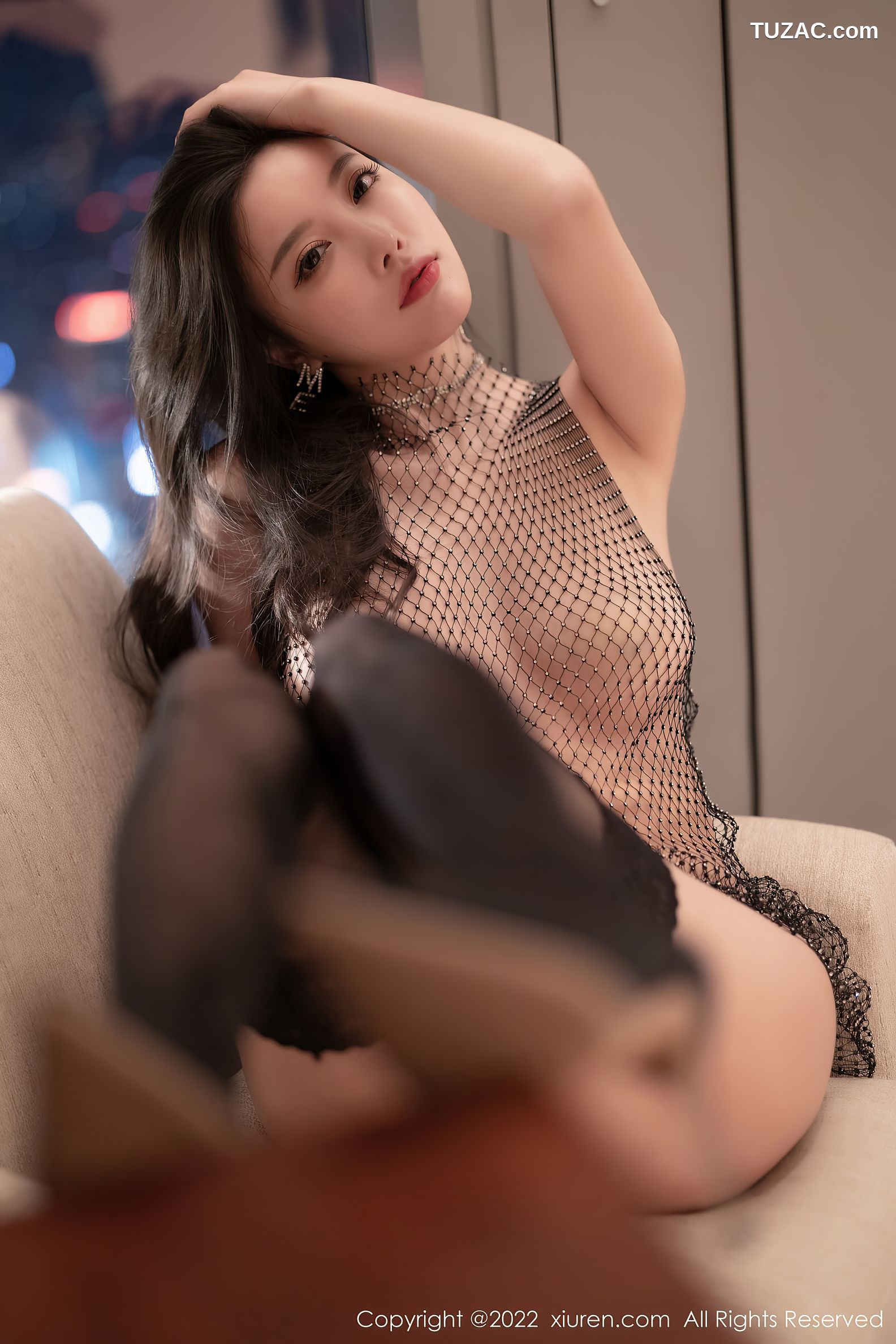 XiuRen秀人网-4756-杨晨晨Yome-轻透缕空网格性感内衣-2022.03.22