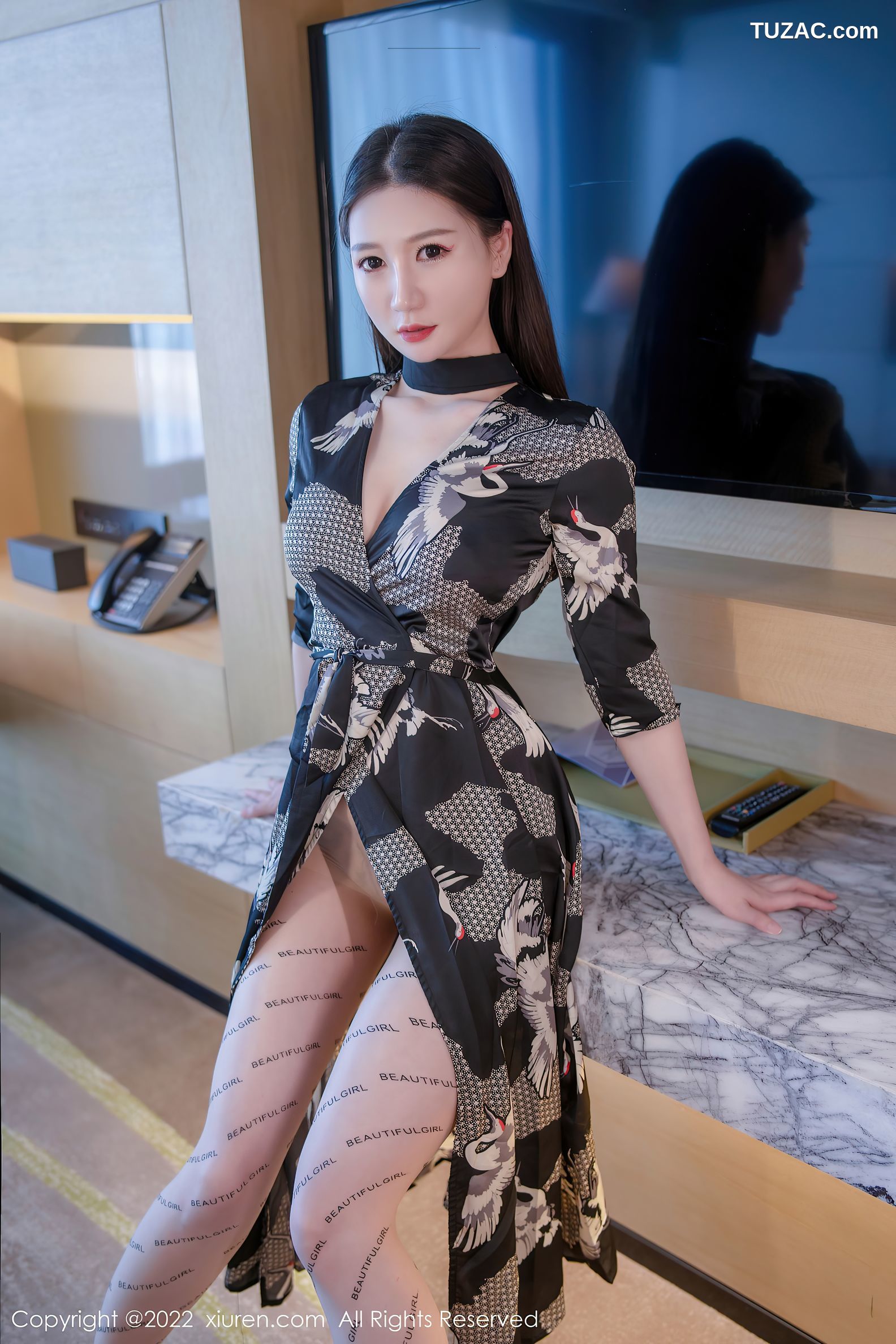 XiuRen秀人网-4759-顾乔楠Cora-性感内衣超薄肉丝-2022.03.23