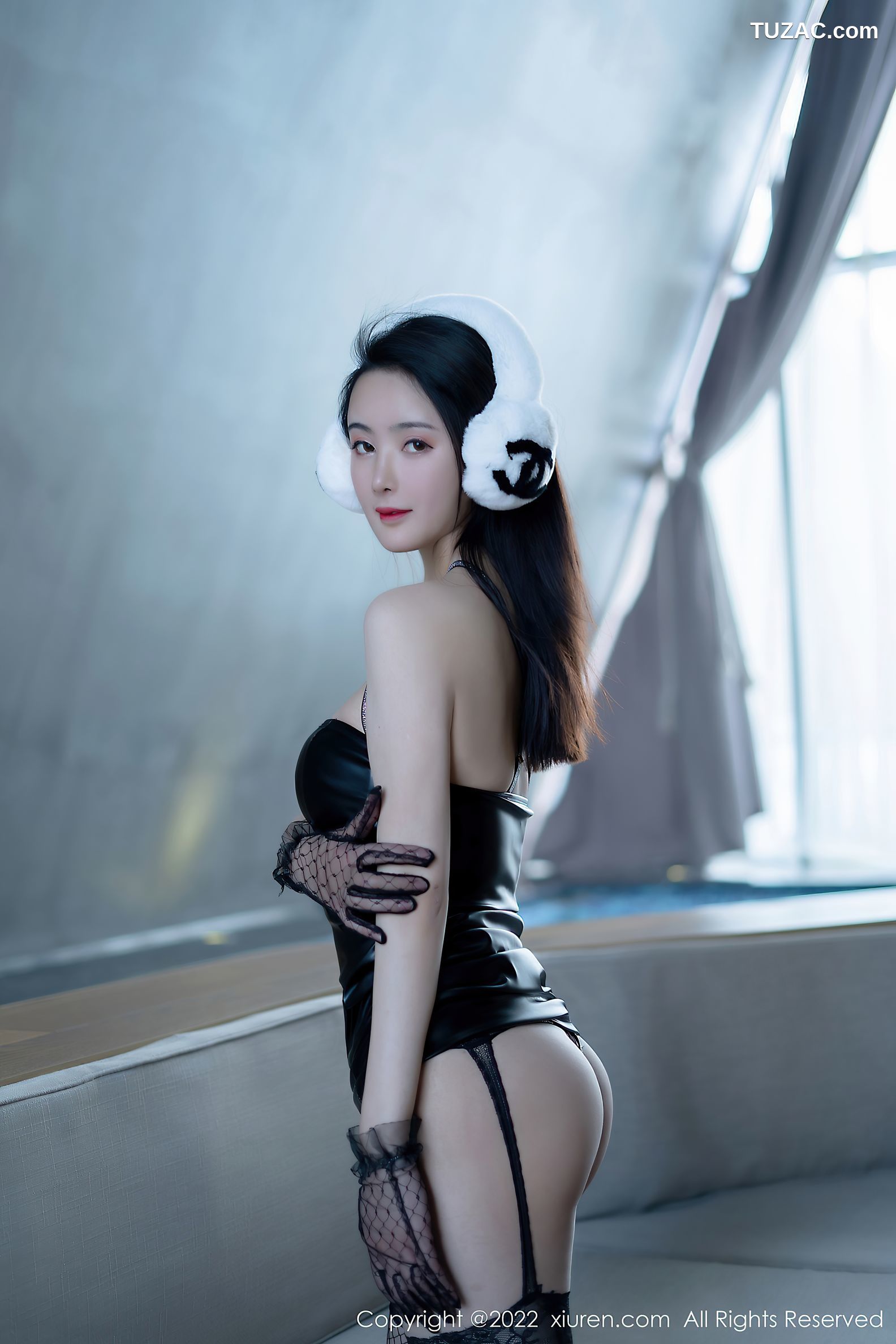 XiuRen秀人网-4779-Summer宝宝-黑色皮质上衣性感内衣蕾丝吊带袜-2022.03.28