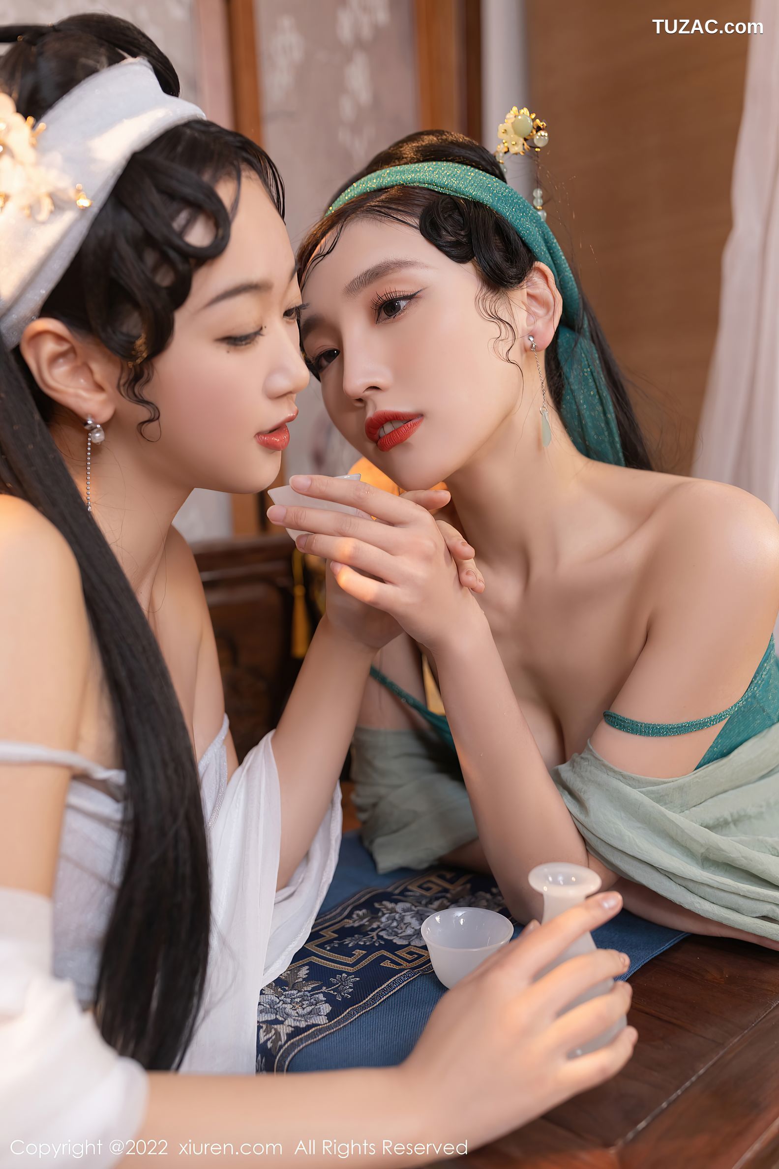 XiuRen秀人网-4952-唐安琪-陆萱萱-古装合拍主题性感内衣肉丝-2022.04.29