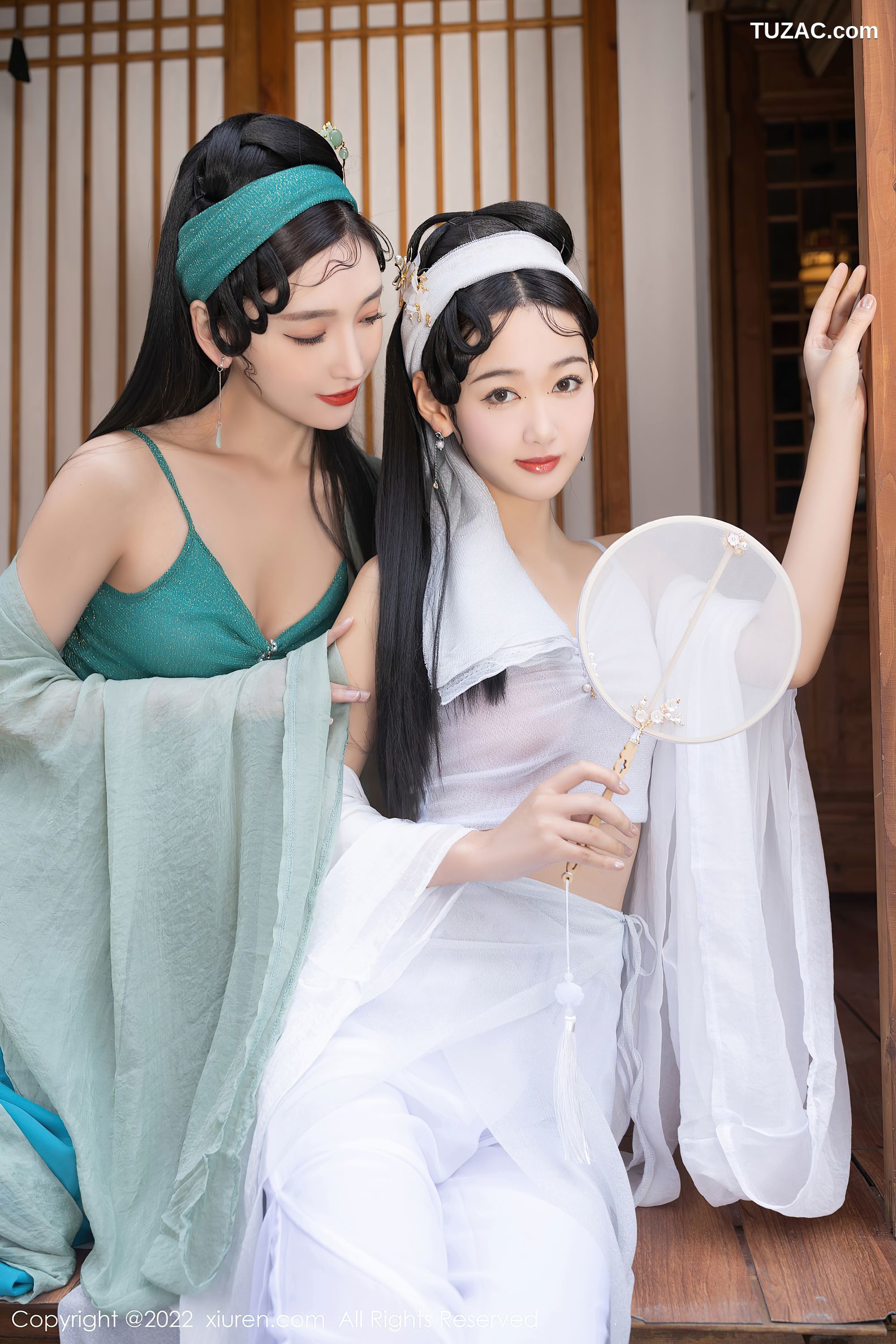 XiuRen秀人网-4952-唐安琪-陆萱萱-古装合拍主题性感内衣肉丝-2022.04.29