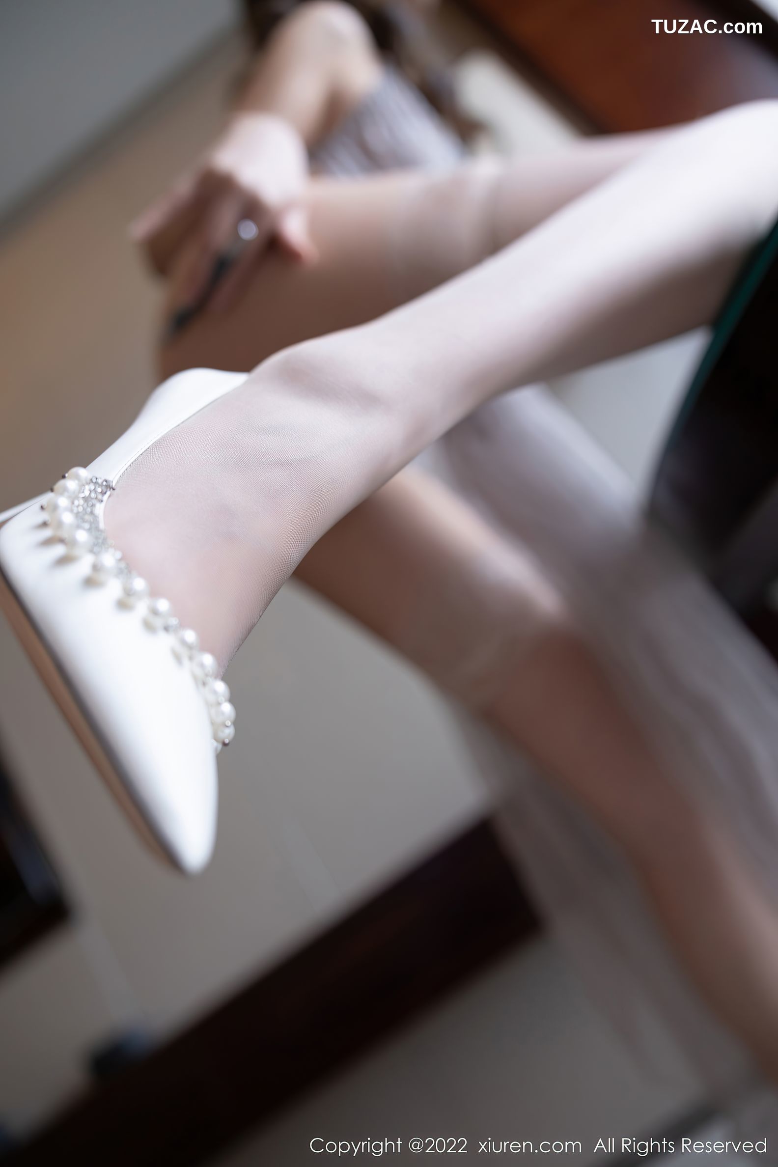 XiuRen秀人网-4983-郑颖姗Bev-性感灰色轻透连衣裙超薄蕾丝袜-2022.05.09