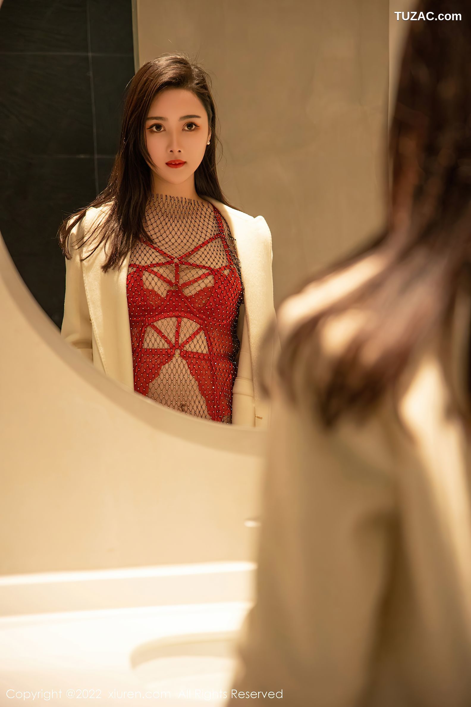 XiuRen秀人网-4997-Summer宝宝-情趣捆绑红色内衣红丝吊带袜-2022.05.12