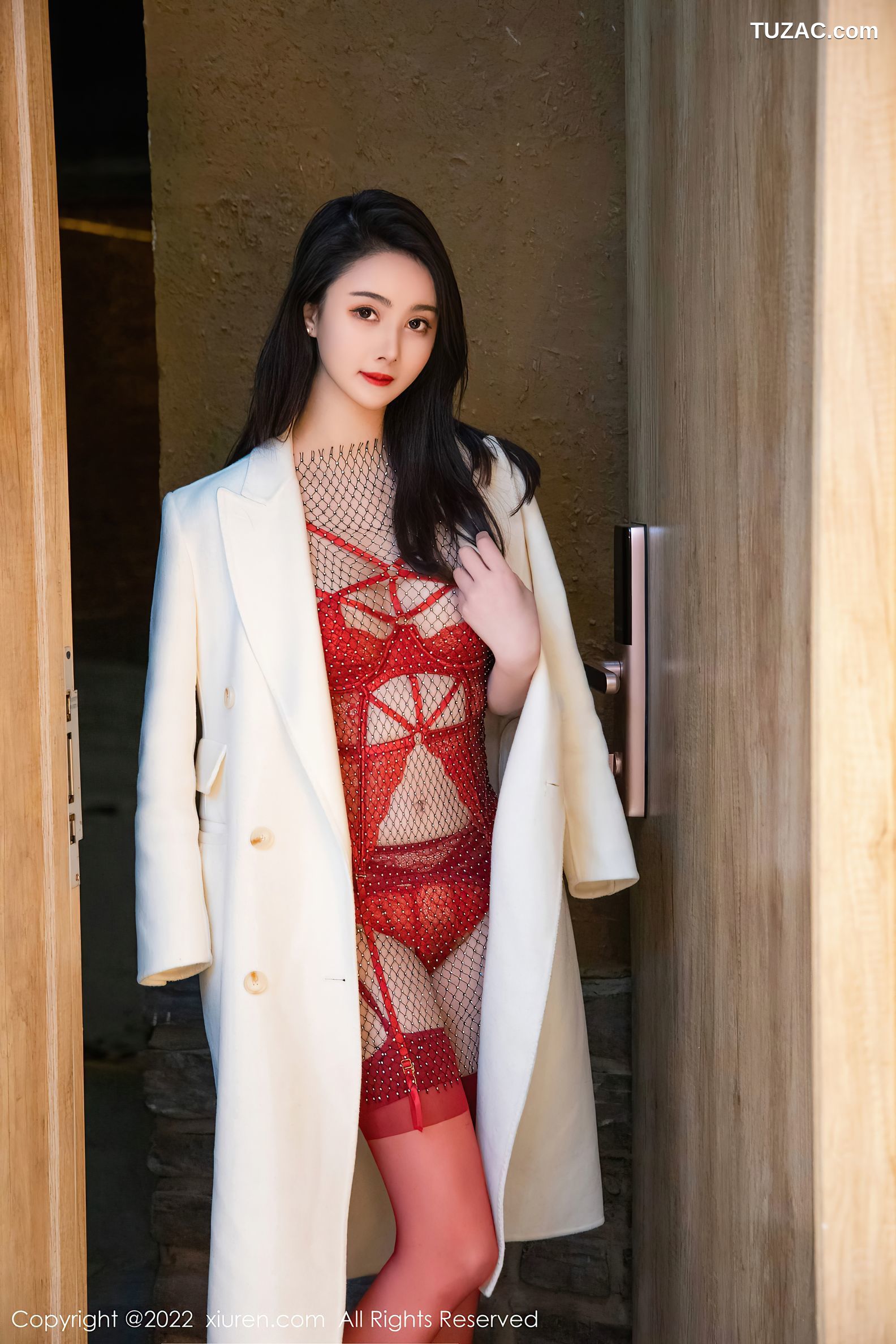 XiuRen秀人网-4997-Summer宝宝-情趣捆绑红色内衣红丝吊带袜-2022.05.12