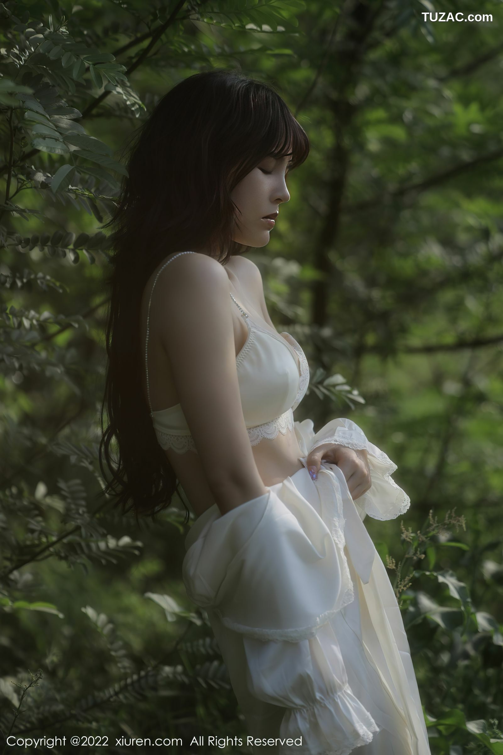 XiuRen-No.5098-许嘉欣-白色轻透衬衫白蕾丝