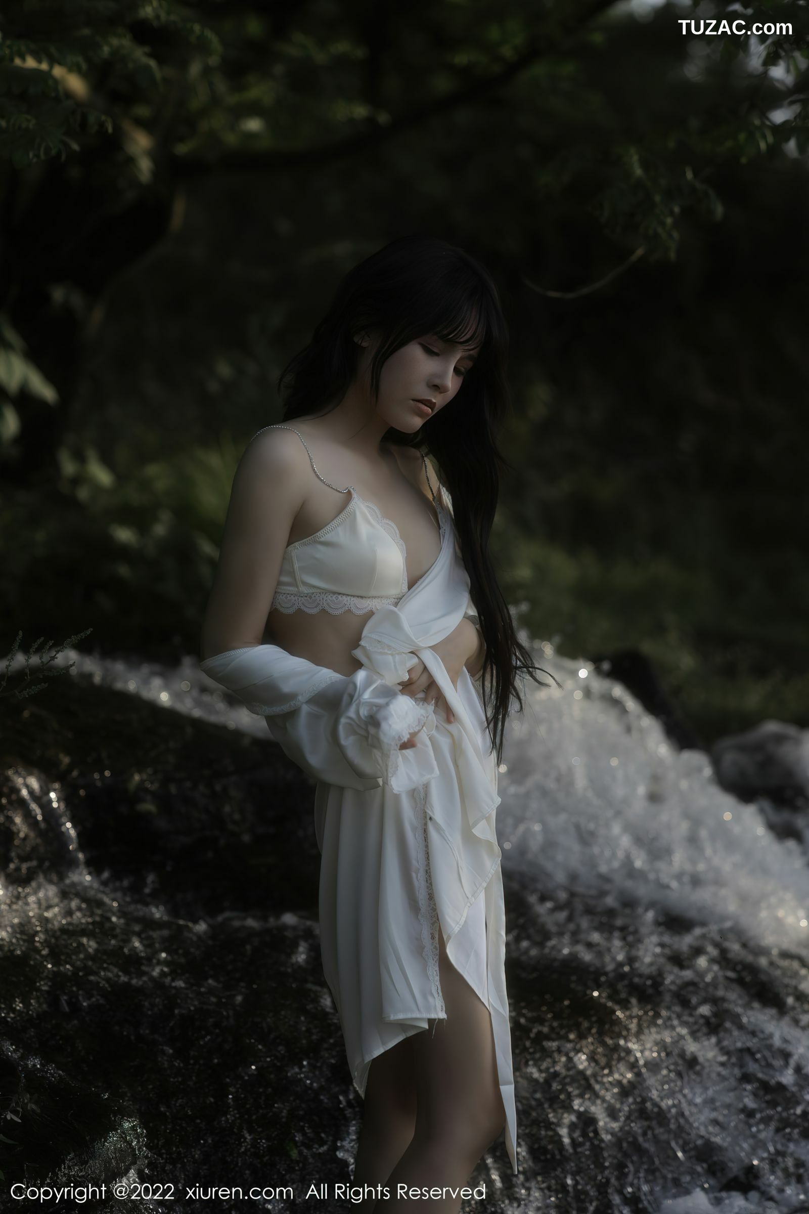 XiuRen-No.5098-许嘉欣-白色轻透衬衫白蕾丝