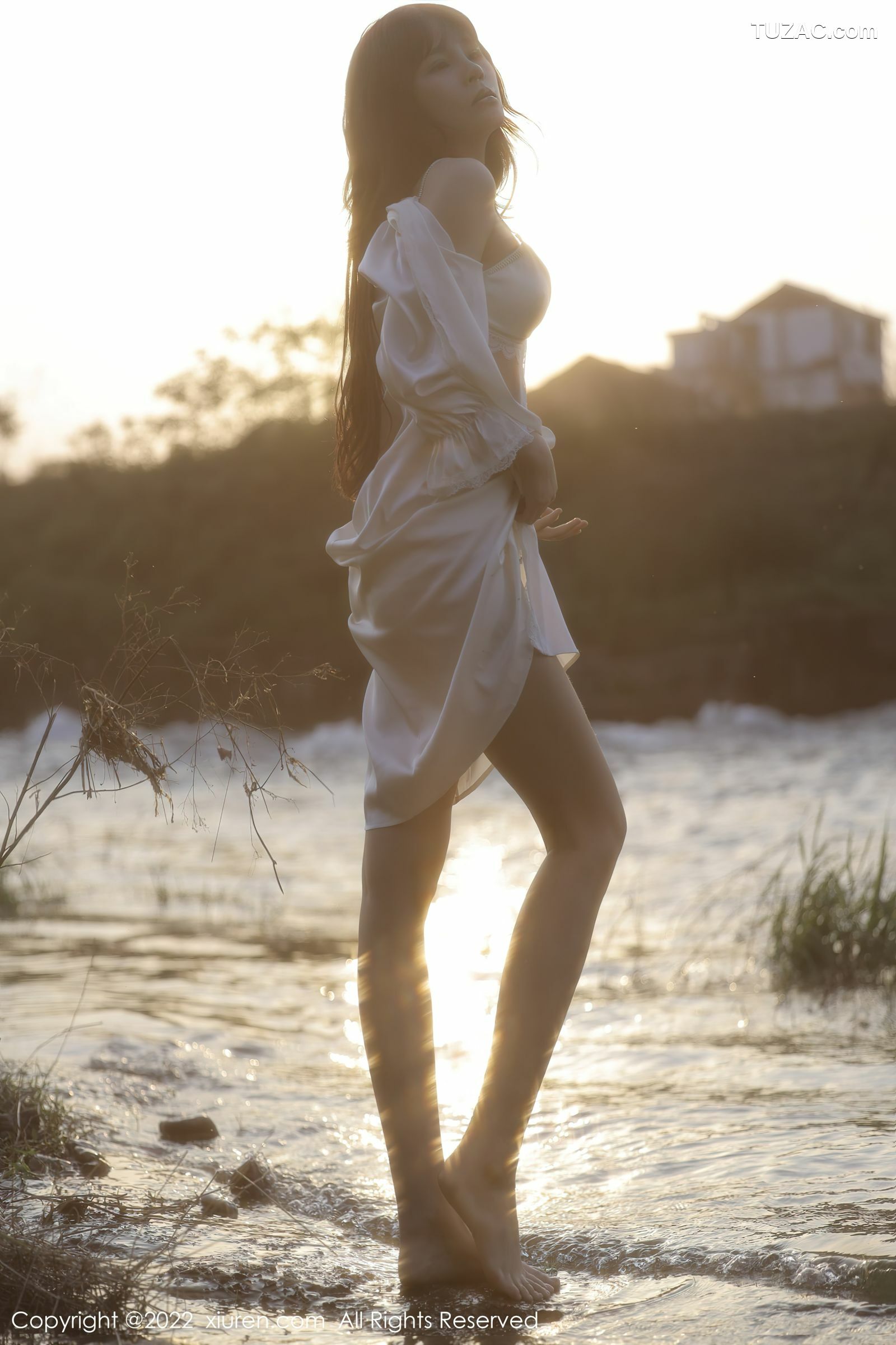 XiuRen-No.5098-许嘉欣-白色轻透衬衫白蕾丝