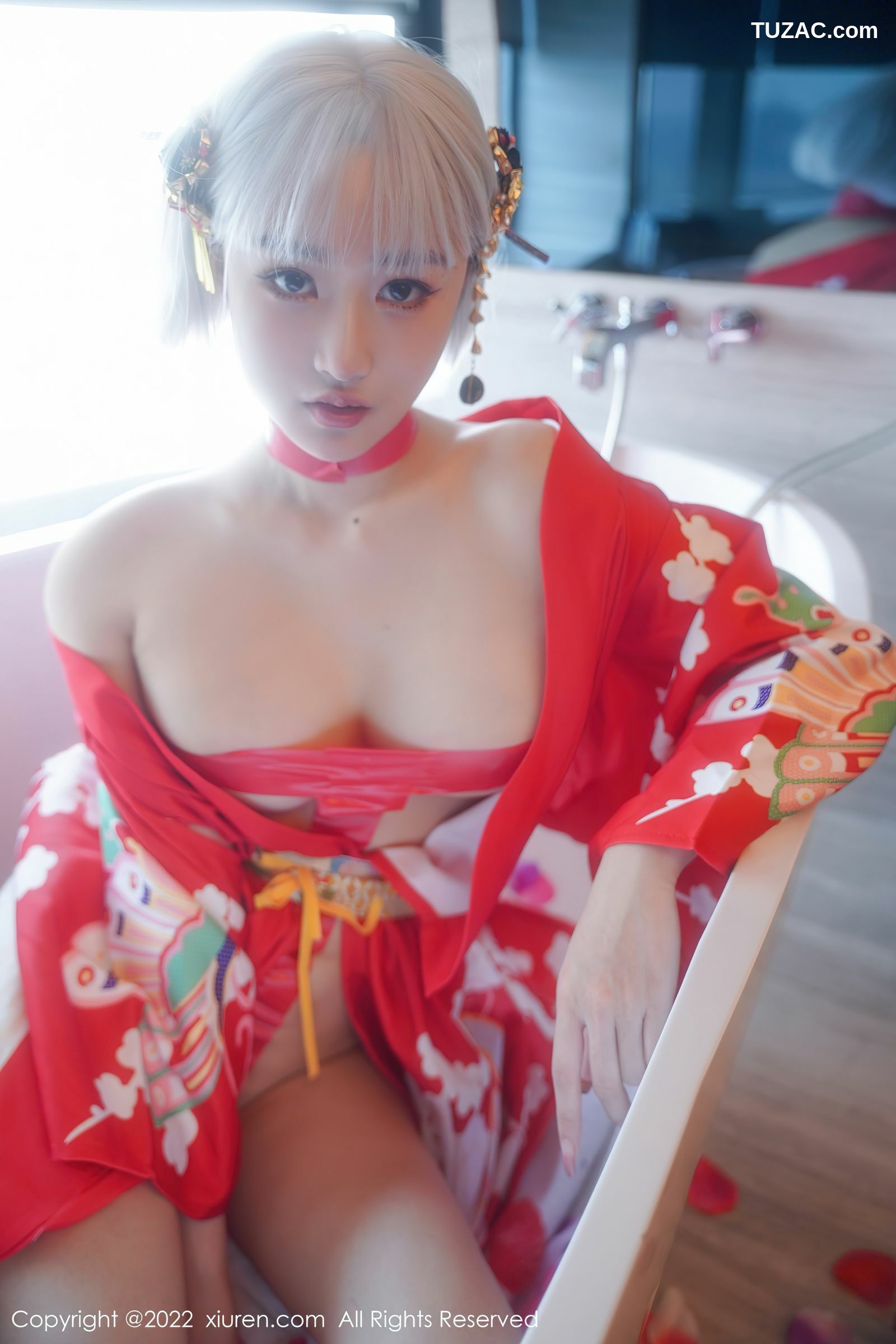 XiuRen-No.5134-西门小玉-粉和服浴衣花瓣浴