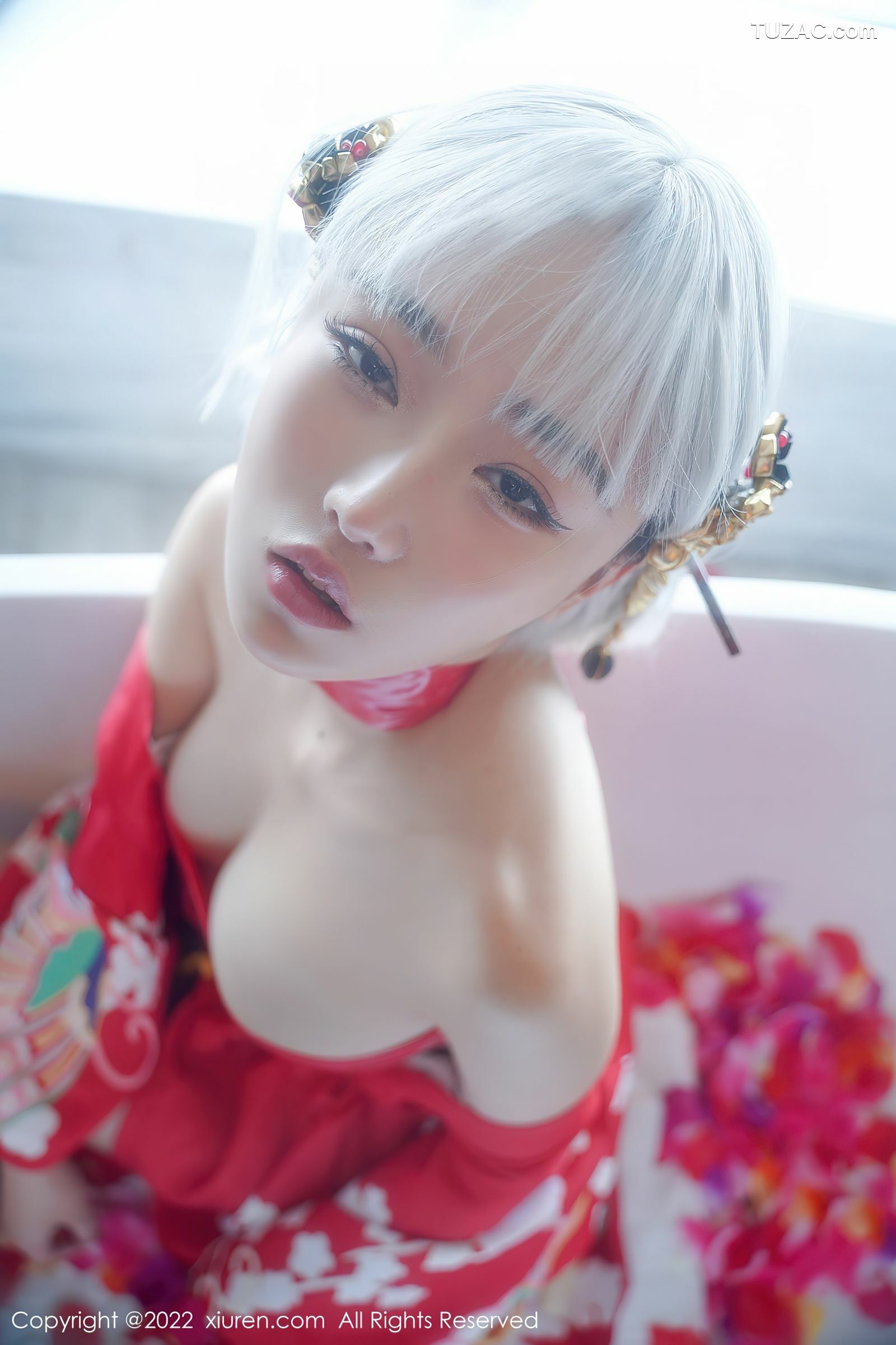 XiuRen-No.5134-西门小玉-粉和服浴衣花瓣浴