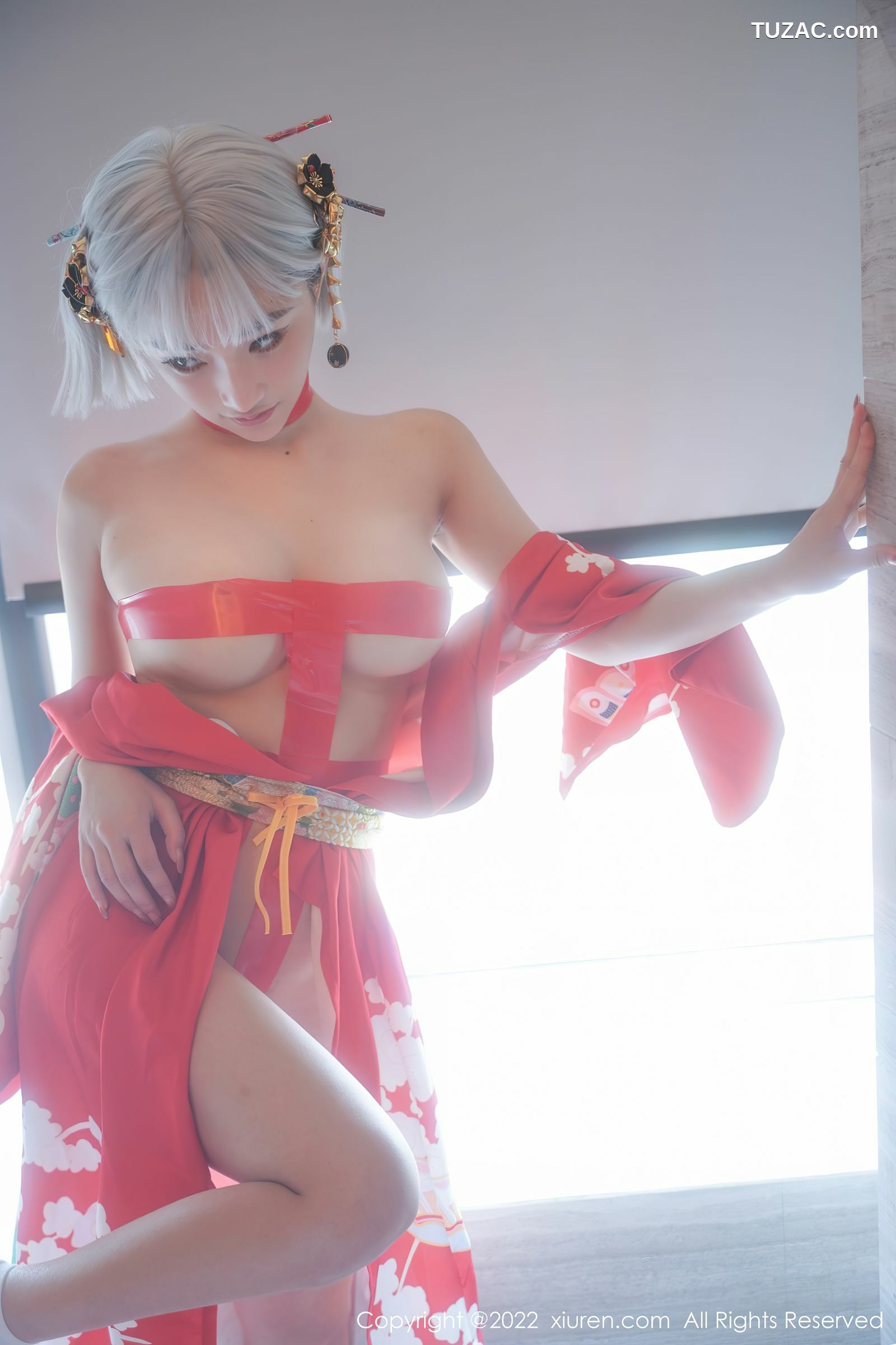 XiuRen-No.5134-西门小玉-粉和服浴衣花瓣浴