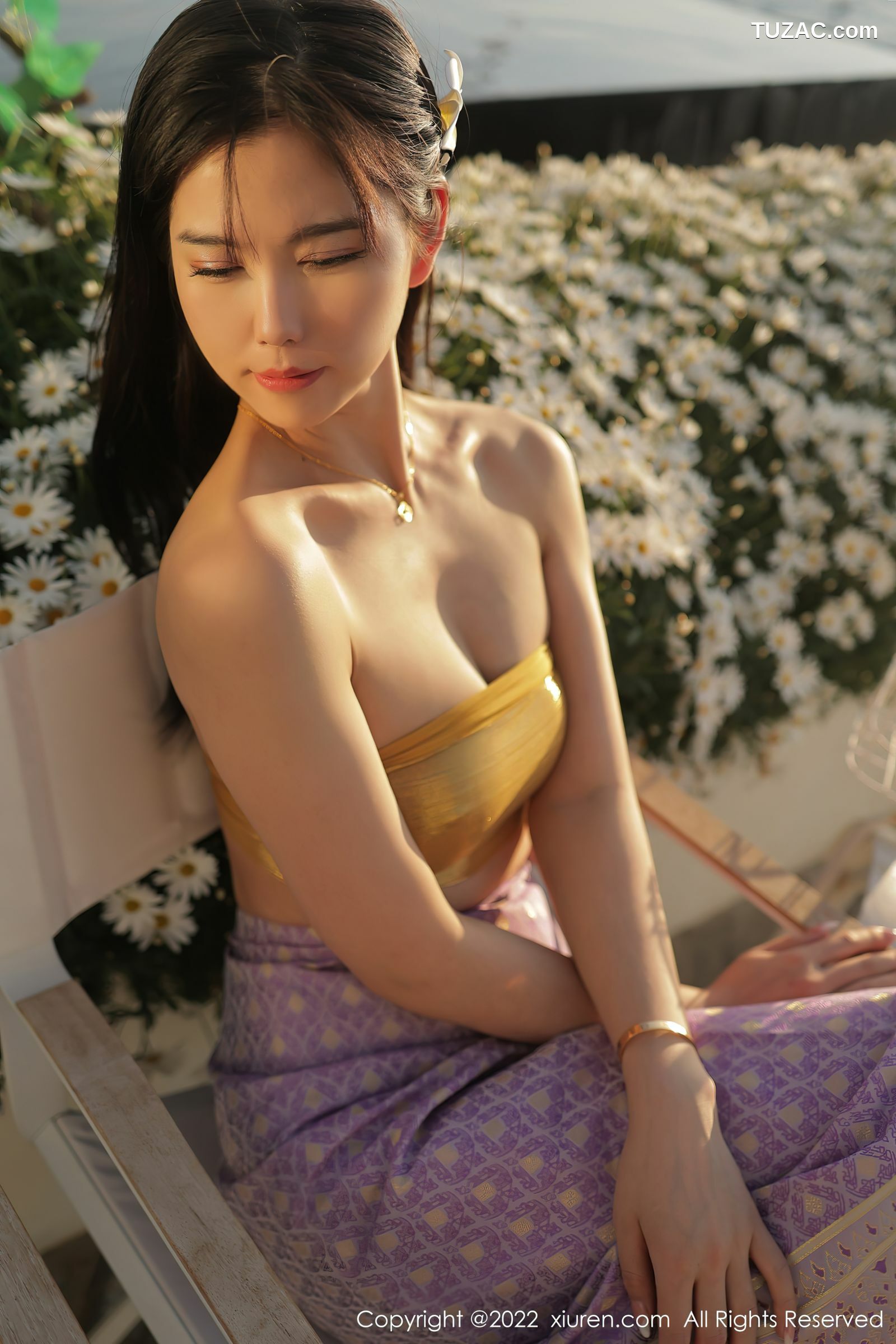 XiuRen-No.5135-李雅柔-黄抹胸淡紫长裙